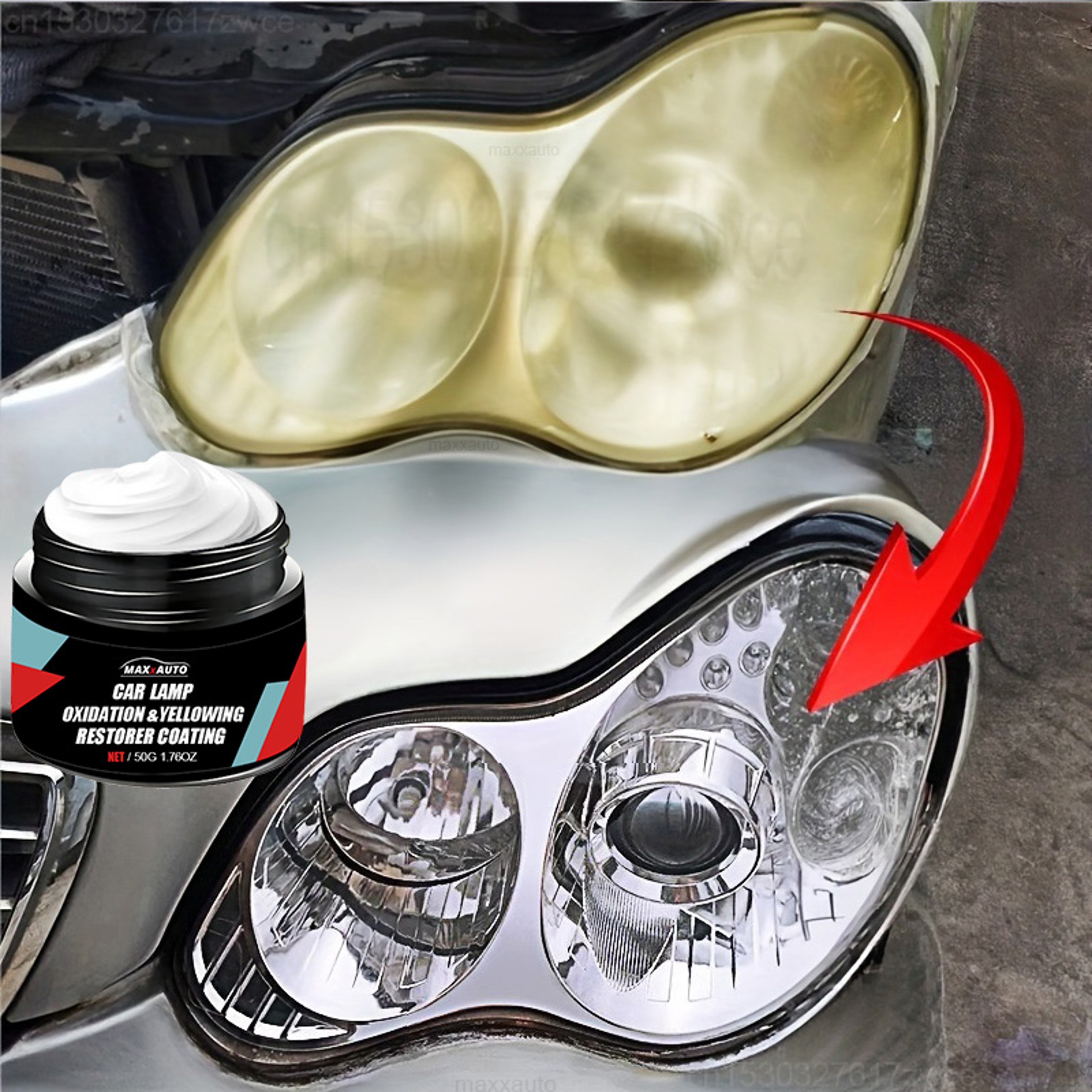 Premium Auto Headlight Restoration Kit With Headlight Polish Scratch  Oxidation Repair Paste 0