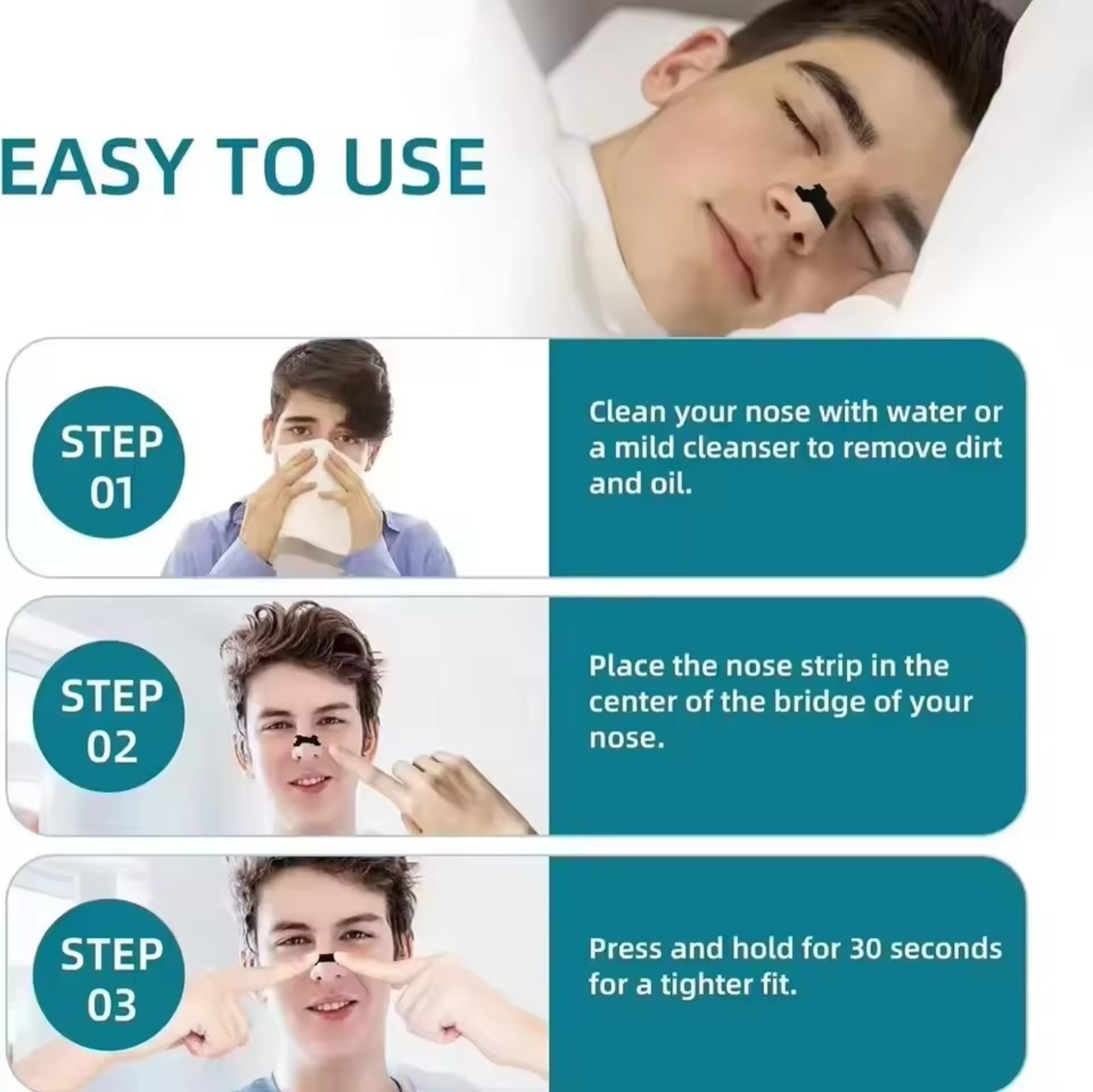 BreatheEasy Extra Strength Nasal Strips For Better Sleep  Snoring Relief 3