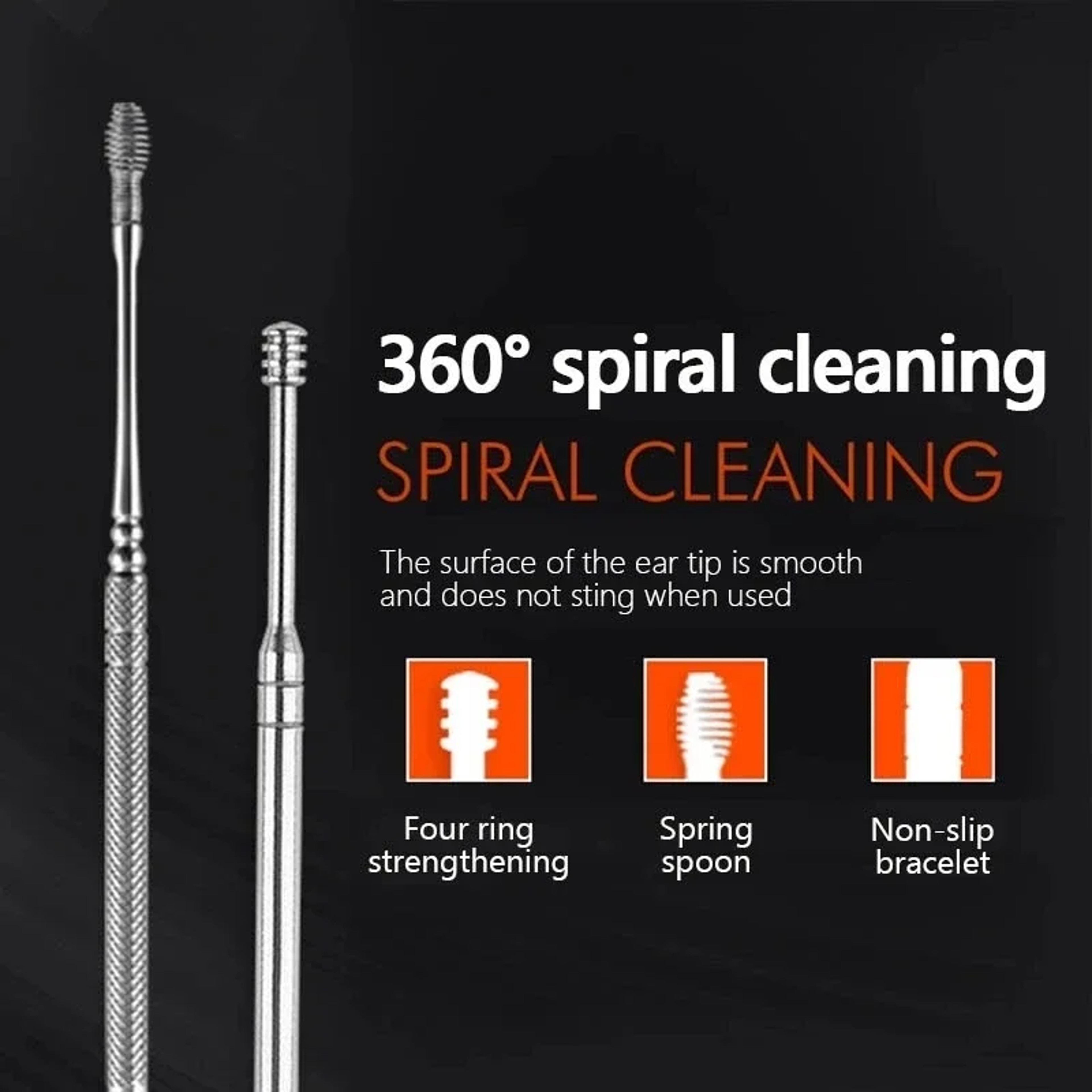 Premium Ear Wax Removal Tool Set With Spiral Earpick  Curette Ear Cleaning Kit 5