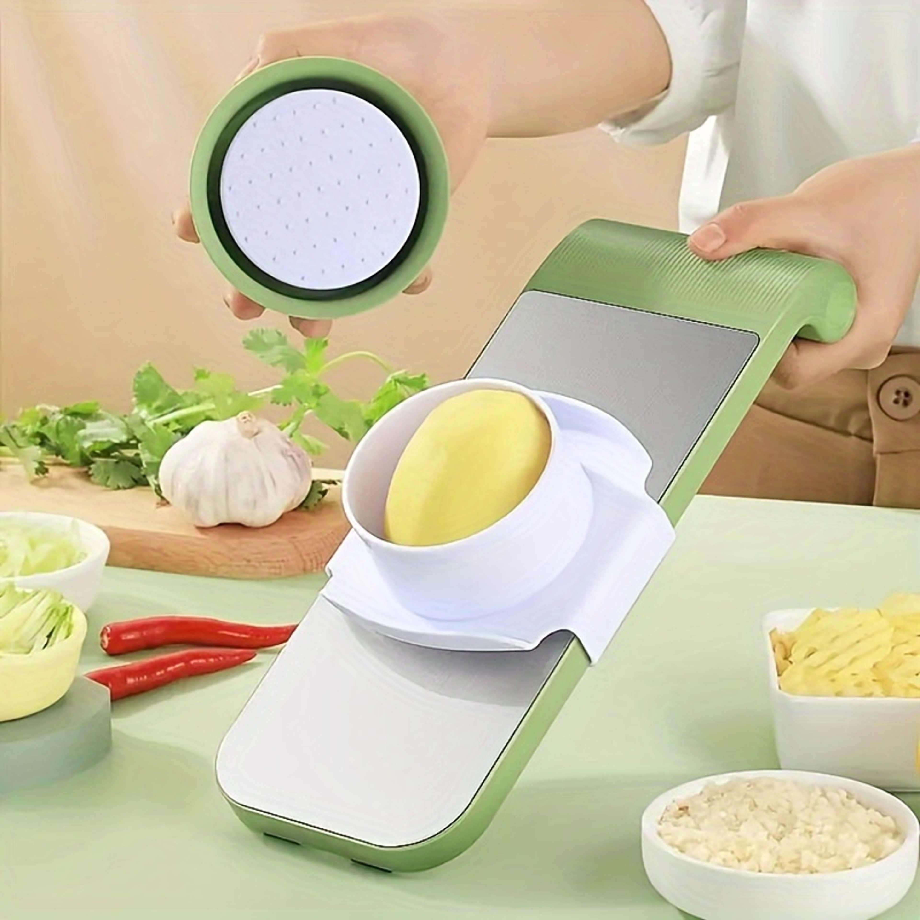 Premium Manual Vegetable Slicer  Grater Set With Interchangeable Blades Multifunctional Kitchen Too 3