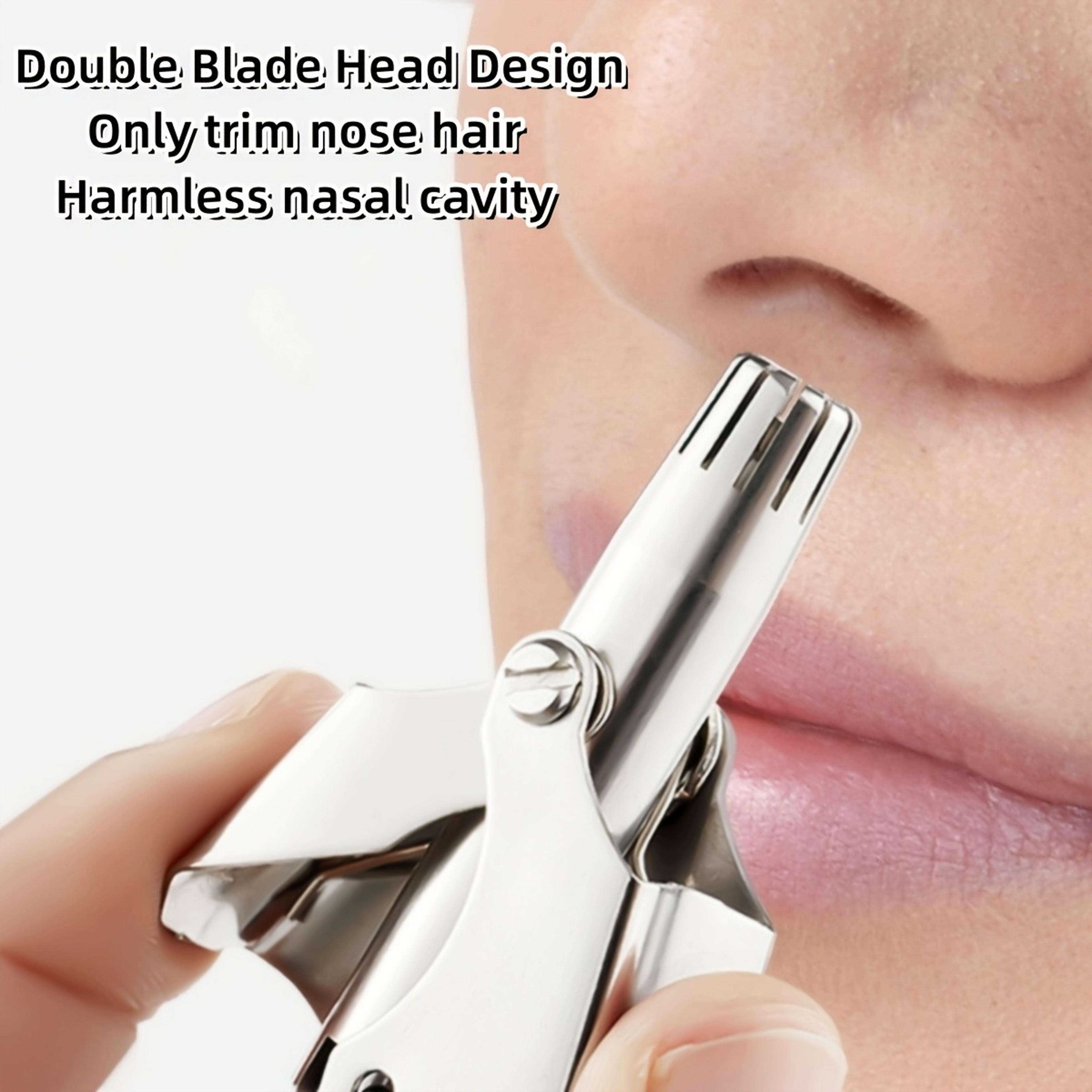 Premium Manual Nose Hair Trimmer  Stainless Steel Ear Hair Groomer Washable Portable Grooming Tool 3