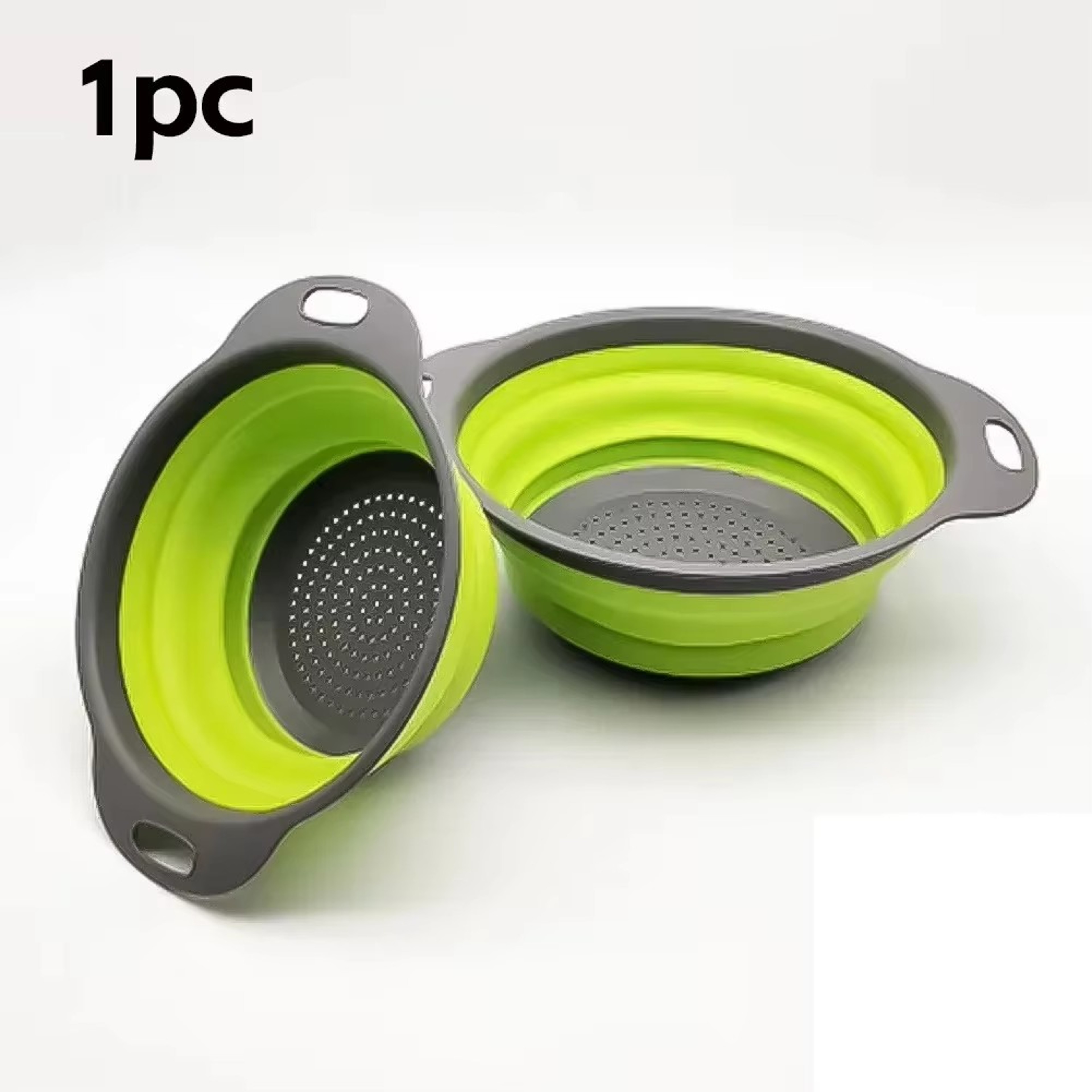 Space Saving Silicone Collapsible Colander  Foldable Strainer Drain Basket 8