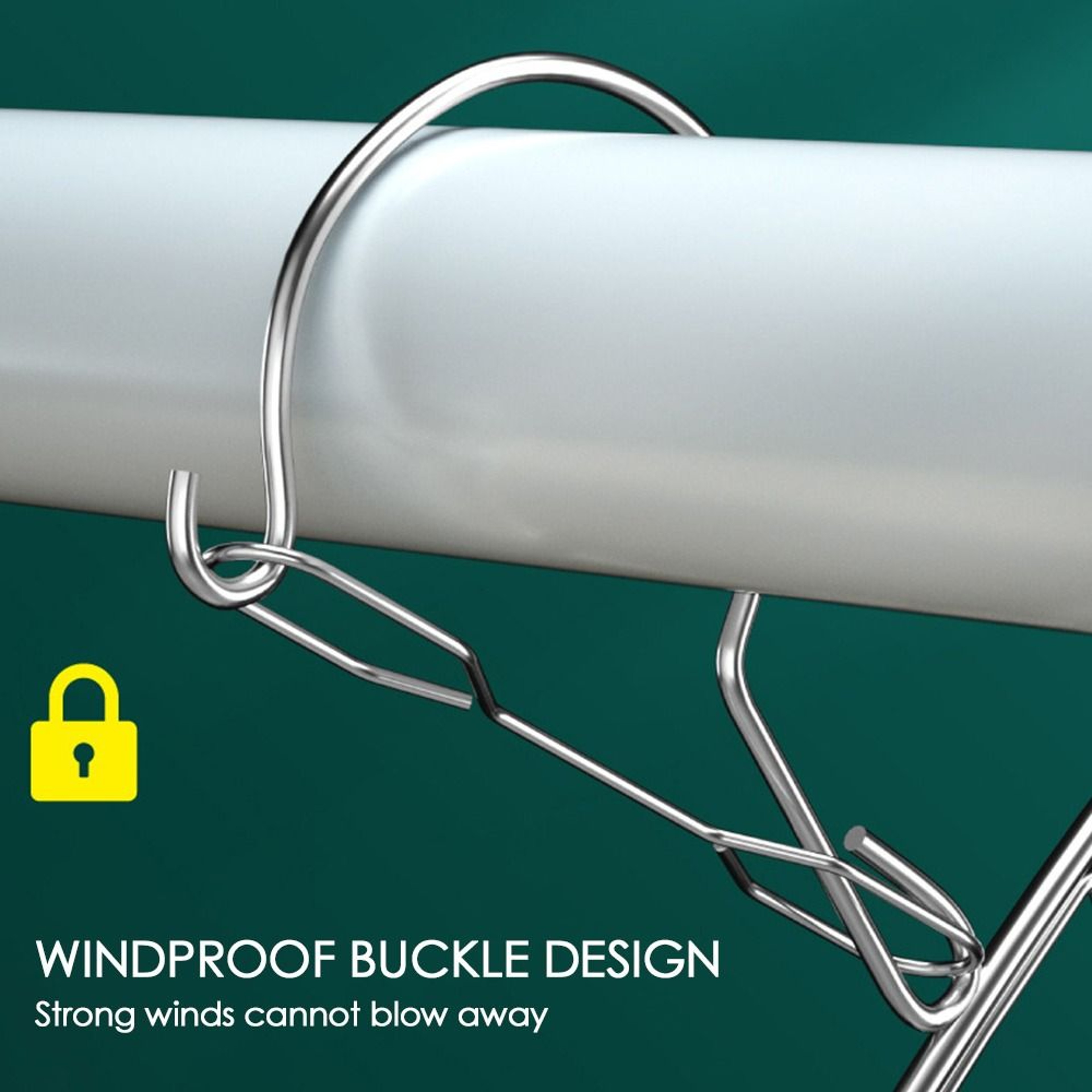Windproof Stainless Steel Sock Dryer Hanger With Clips Portable Laundry Drying Rack 4