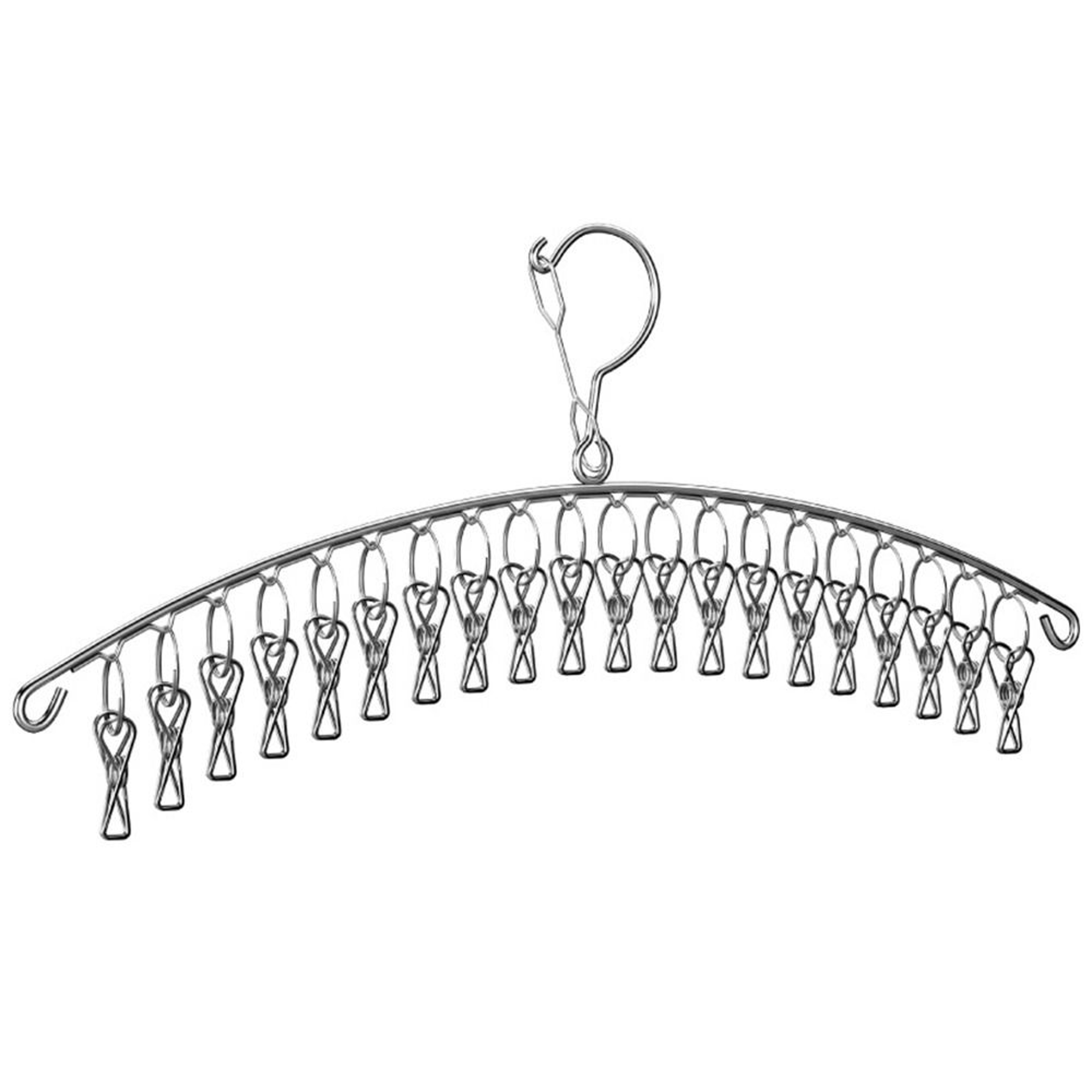Windproof Stainless Steel Sock Dryer Hanger With Clips Portable Laundry Drying Rack 0