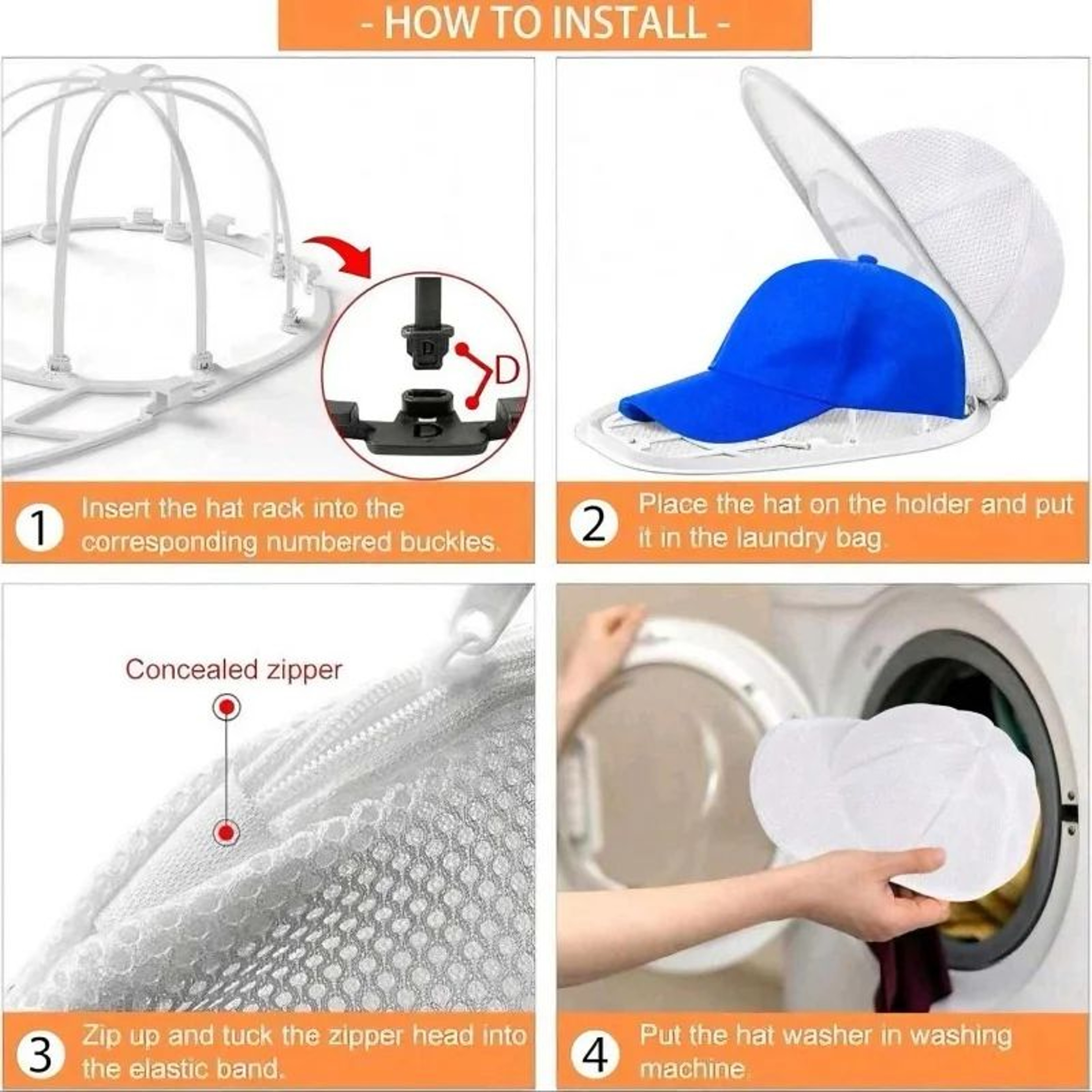 CapCare Pro Washing Machine Hat Protector With Mesh Cleaning Cage 5