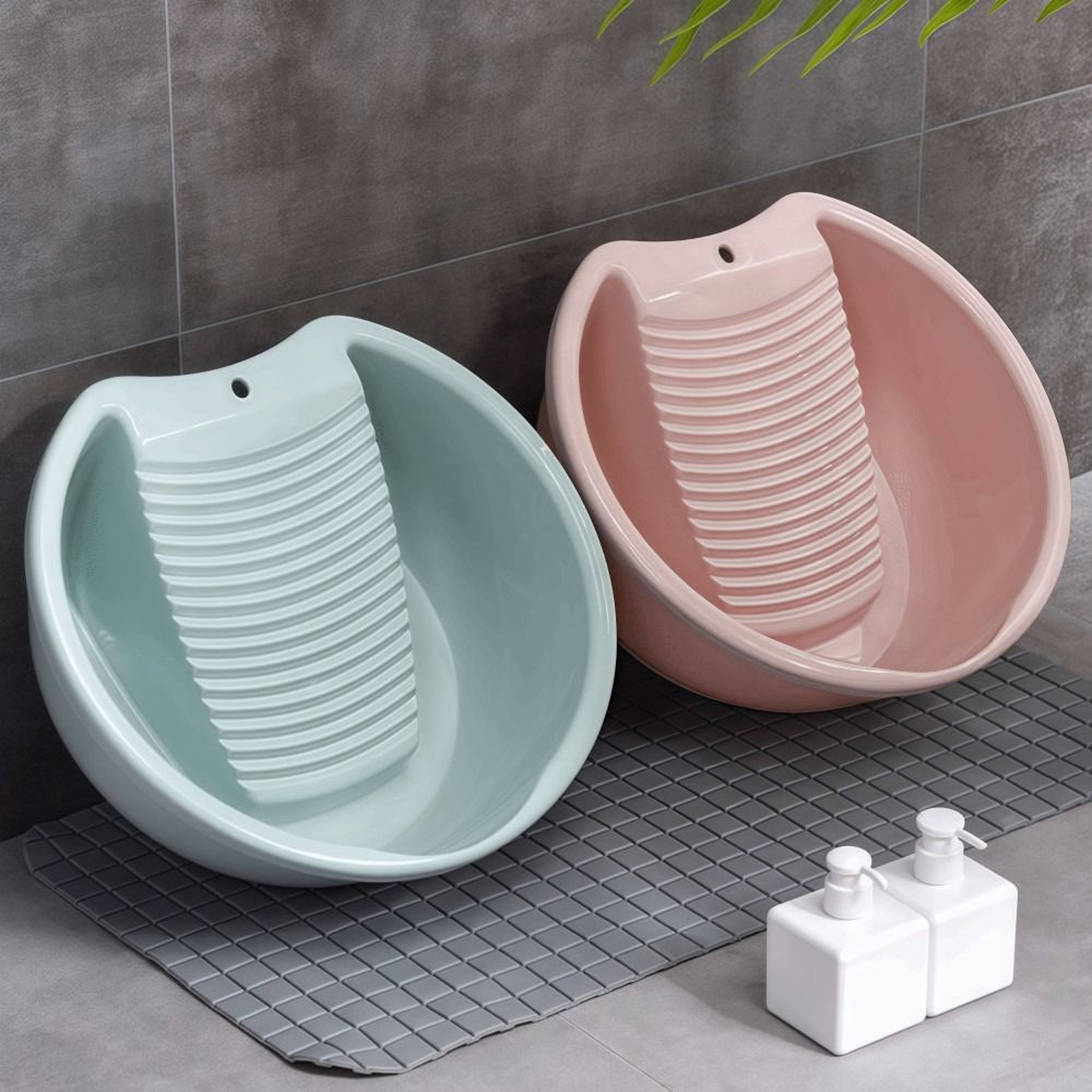 Premium Hand Wash Laundry Tub With Built In Washboard Durable Plastic Laundry Tub 0