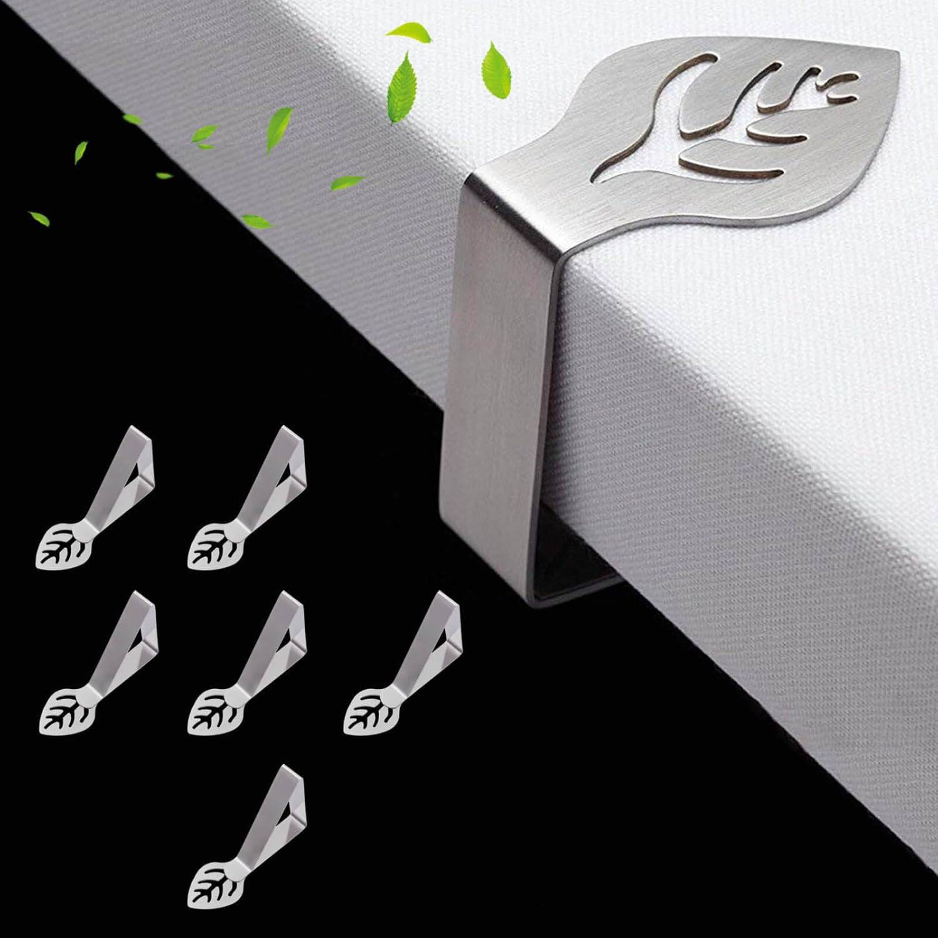 LeafLock Stainless Steel Tablecloth Clips Set Decorative Picnic Table Cover Holder – view 1