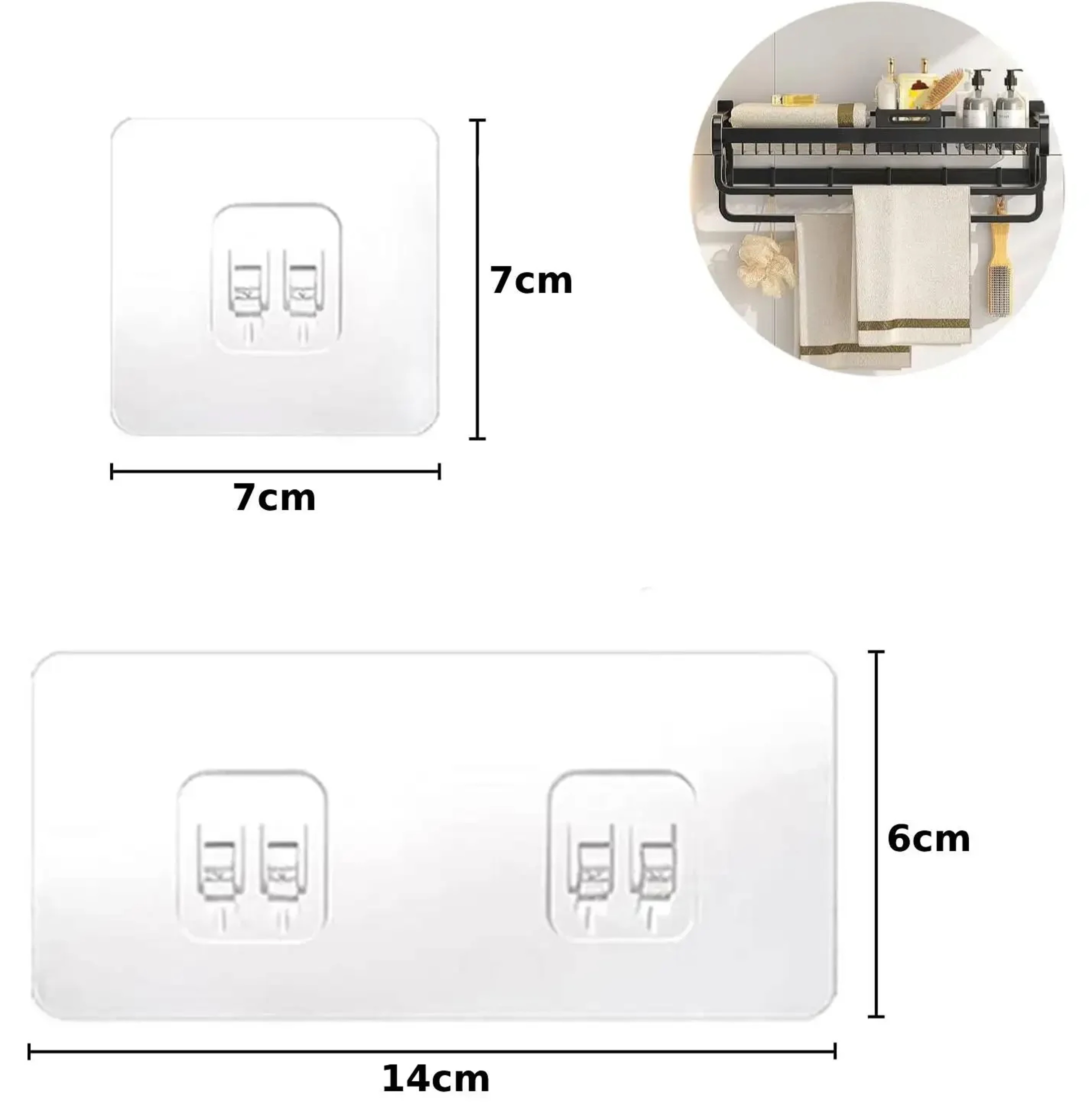 AquaHold Shower Caddy Adhesive Replacement Hooks Set Shower Caddy Adhesive Hooks For Bathroom Stora 6