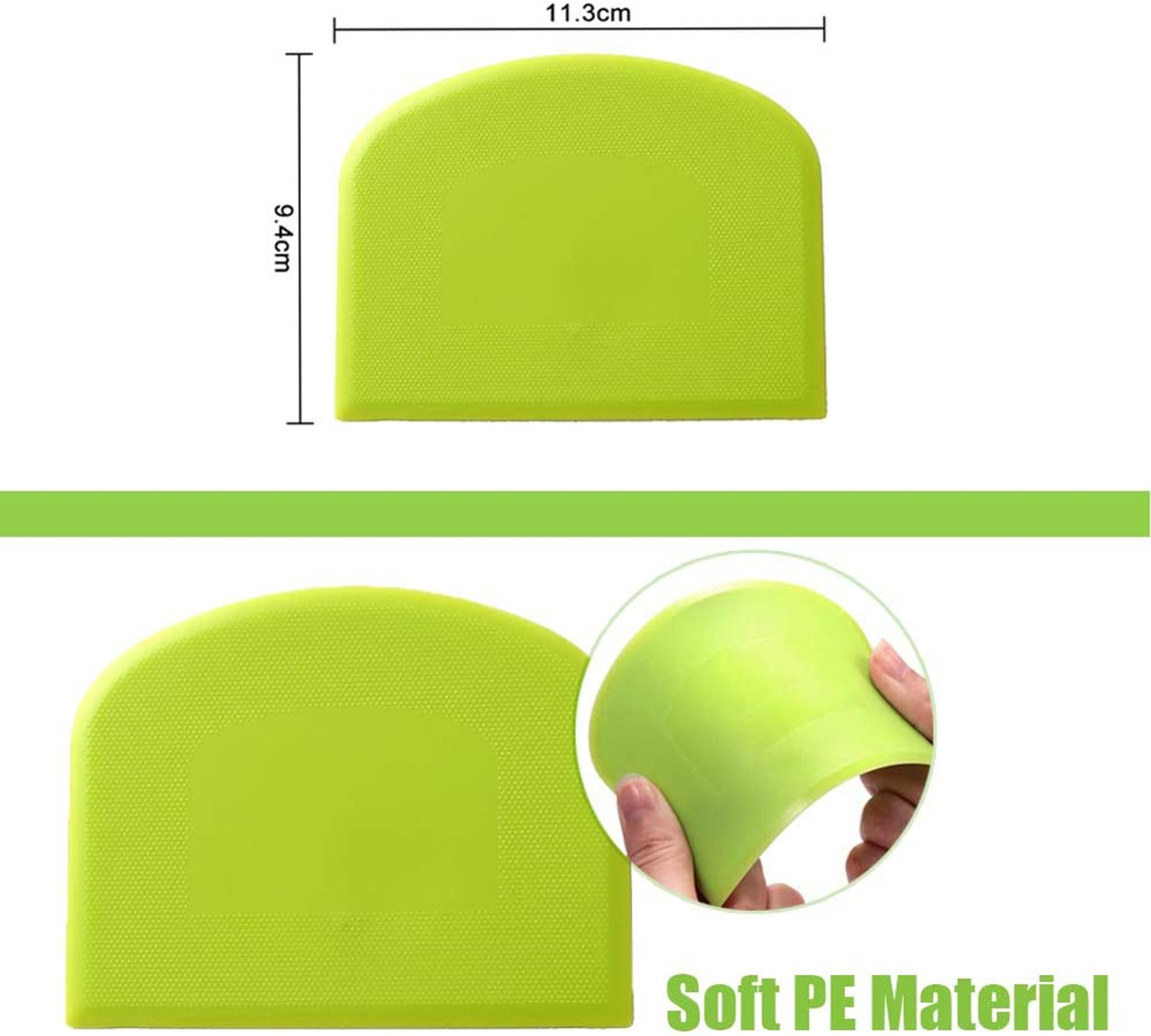 FlexiBake Food Grade Dough Scraper Set Flexible Bench Scraper  Bowl Scraper 6