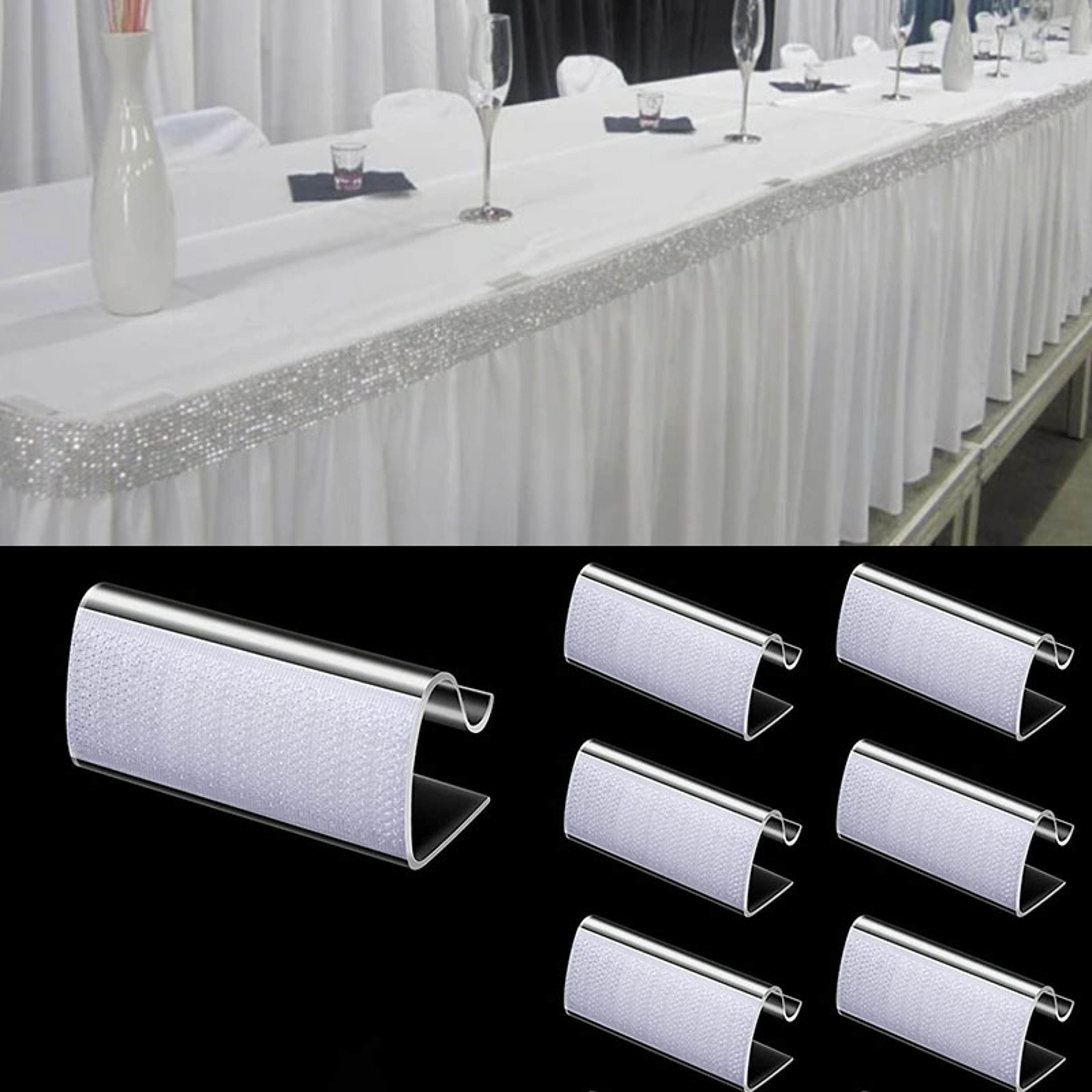 Premium Table Skirting Clips Clear Tablecloth Clips  Table Edge Clips For Outdoor  Indoor Events 1