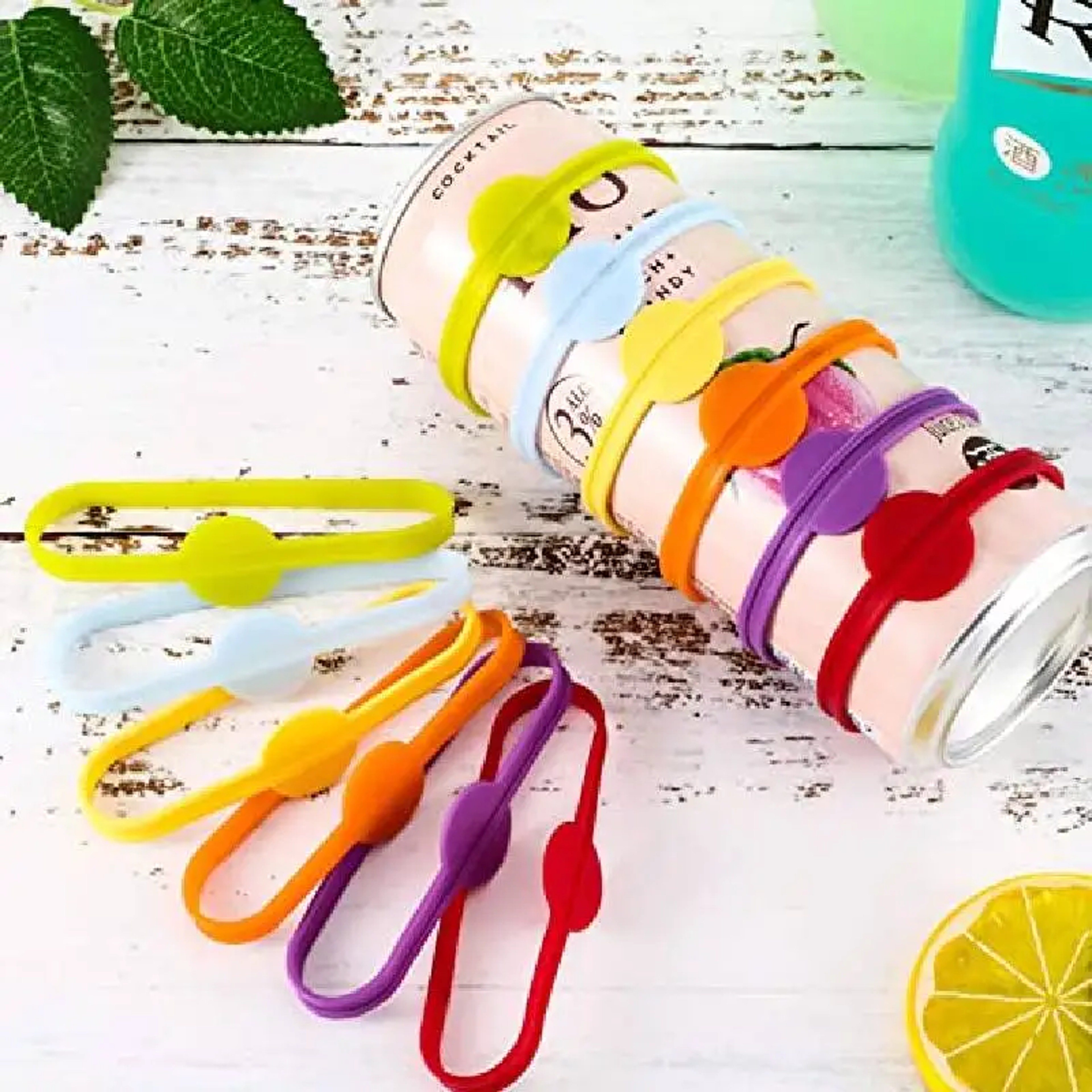 Silicone Drink Marker Charms Set For Wine Glasses And Cups Reusable Wine Glass Markers 1