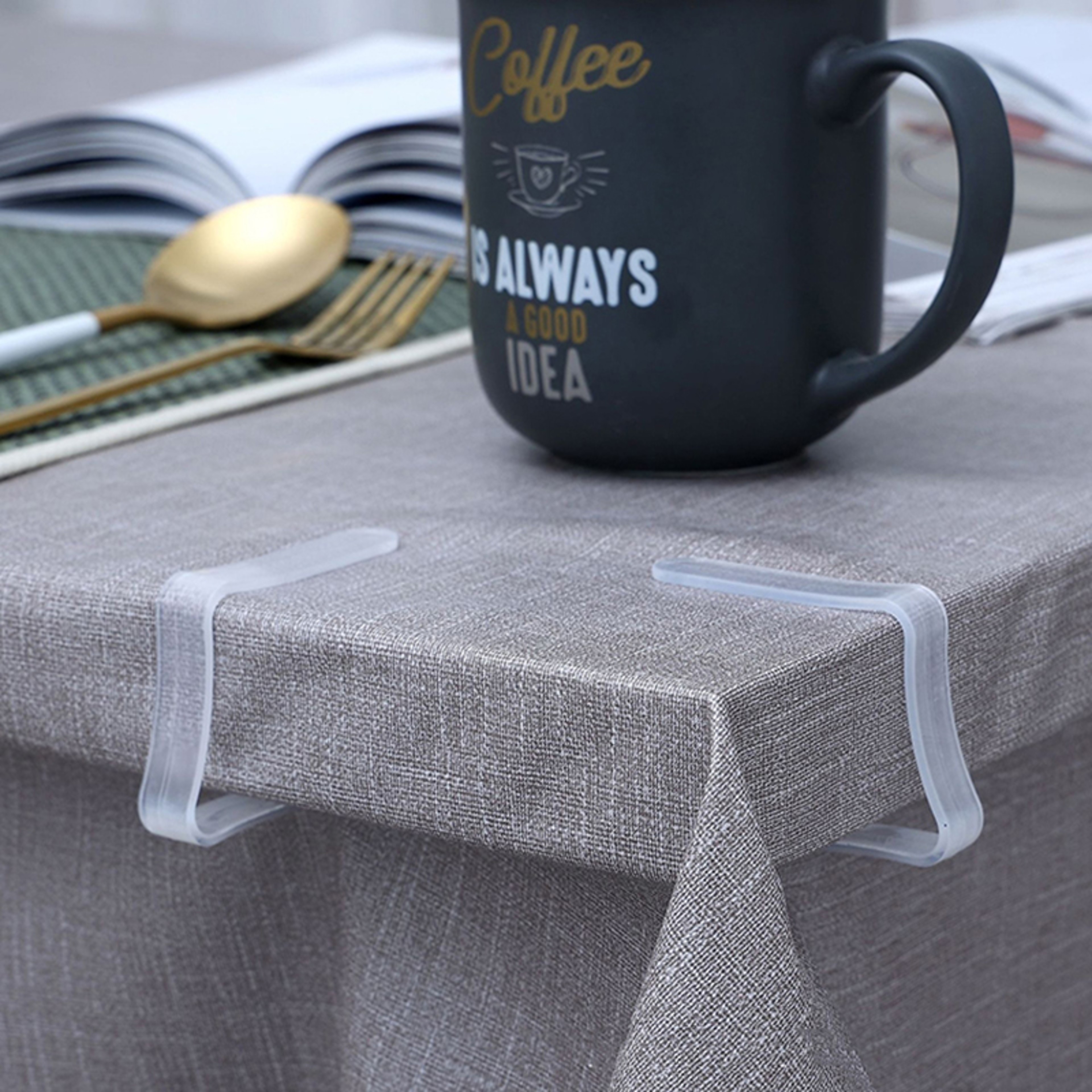 CrystalClear Tablecloth Clips Transparent Anti Slip Tablecloth Holders For Indoor  Outdoor Tables 2
