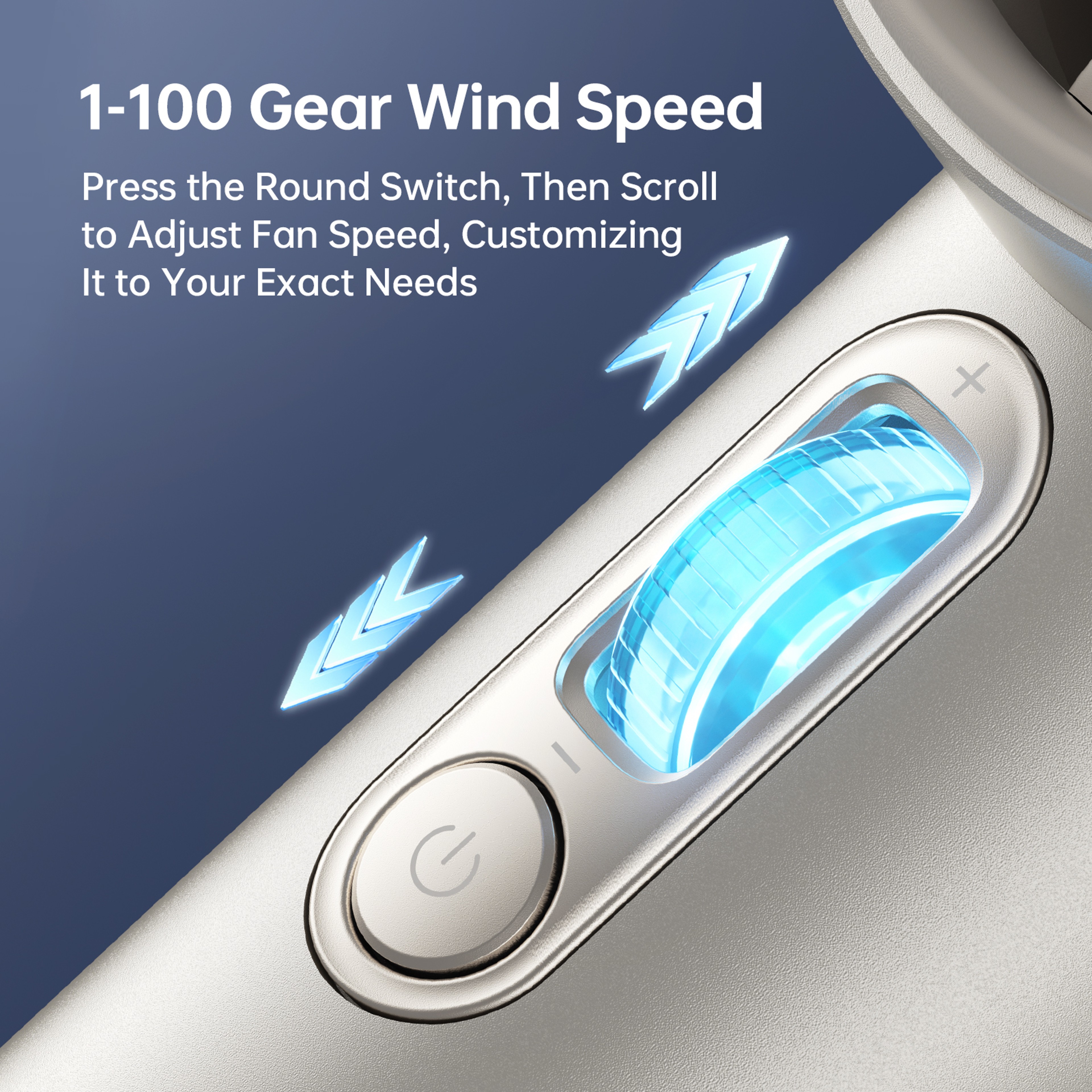 Rechargeable Handheld Fan With LED Display  Speed Cooling 4