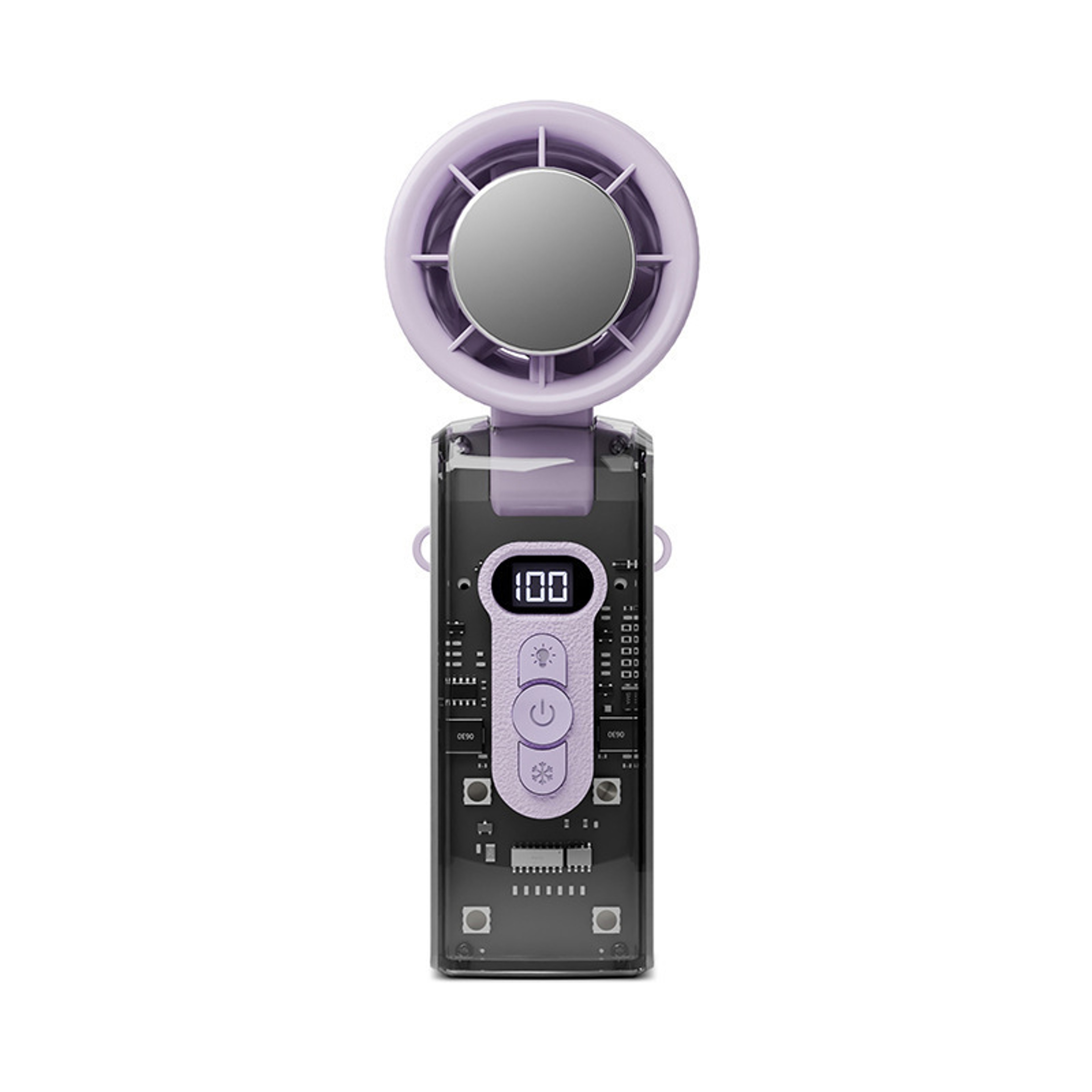 Foldable Portable Handheld Fan With Ice Cooling  Speed Turbo Airflow 7