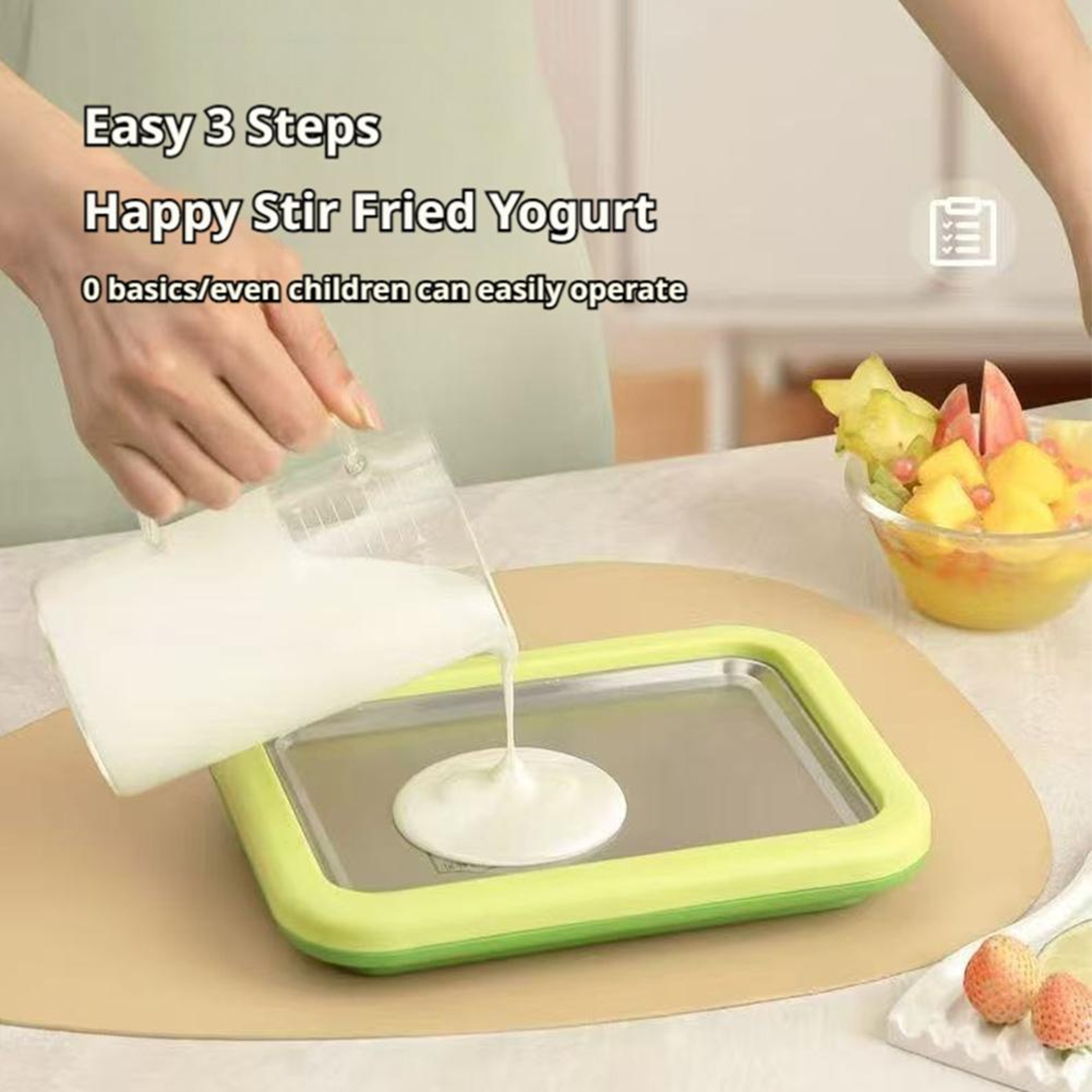 Frozen Delight Rolled Ice Cream Maker Plate DIY Rolled Ice Cream Maker For Family Fun 3