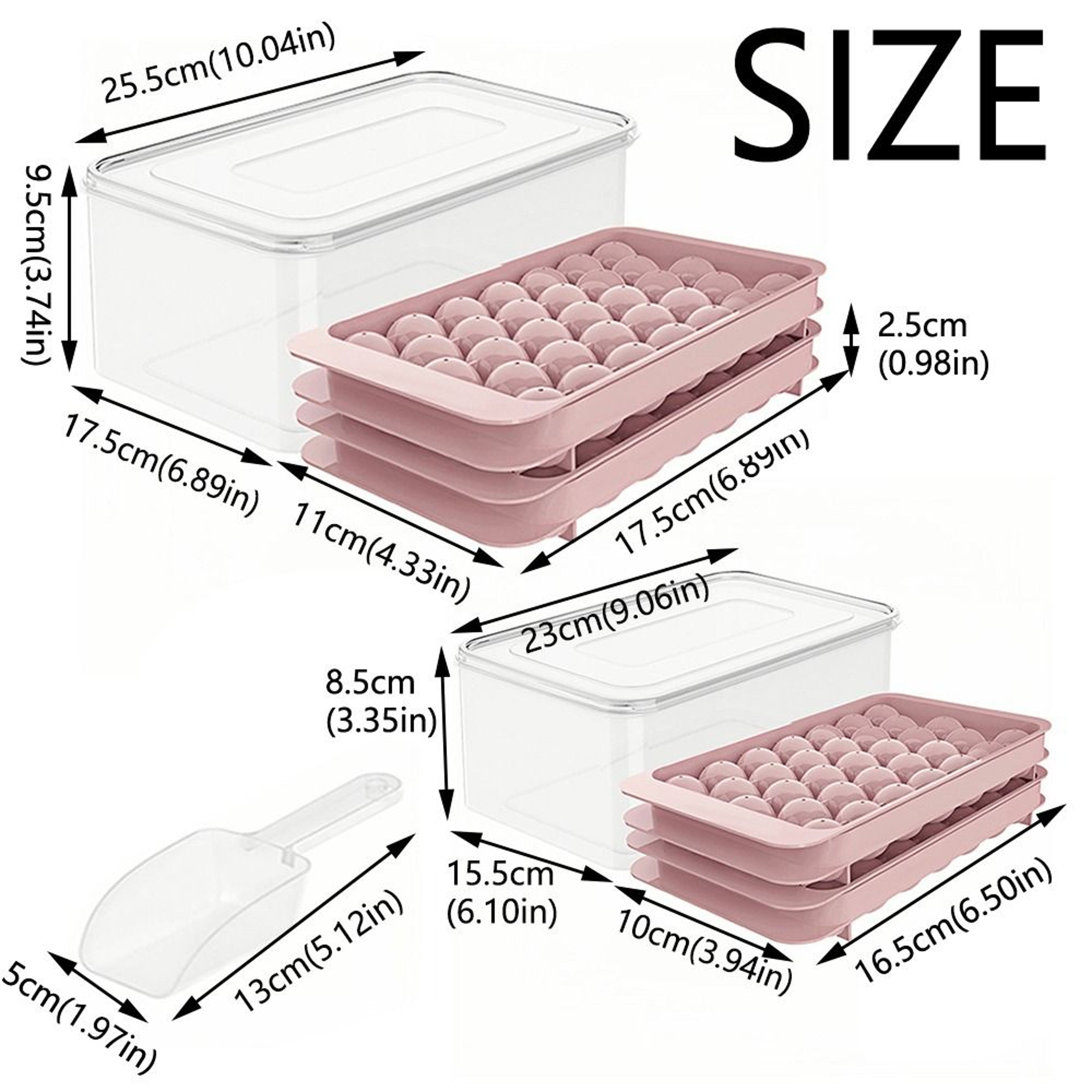 Large Capacity Ice Ball Maker & Storage Box with Scoop Lid – view 6