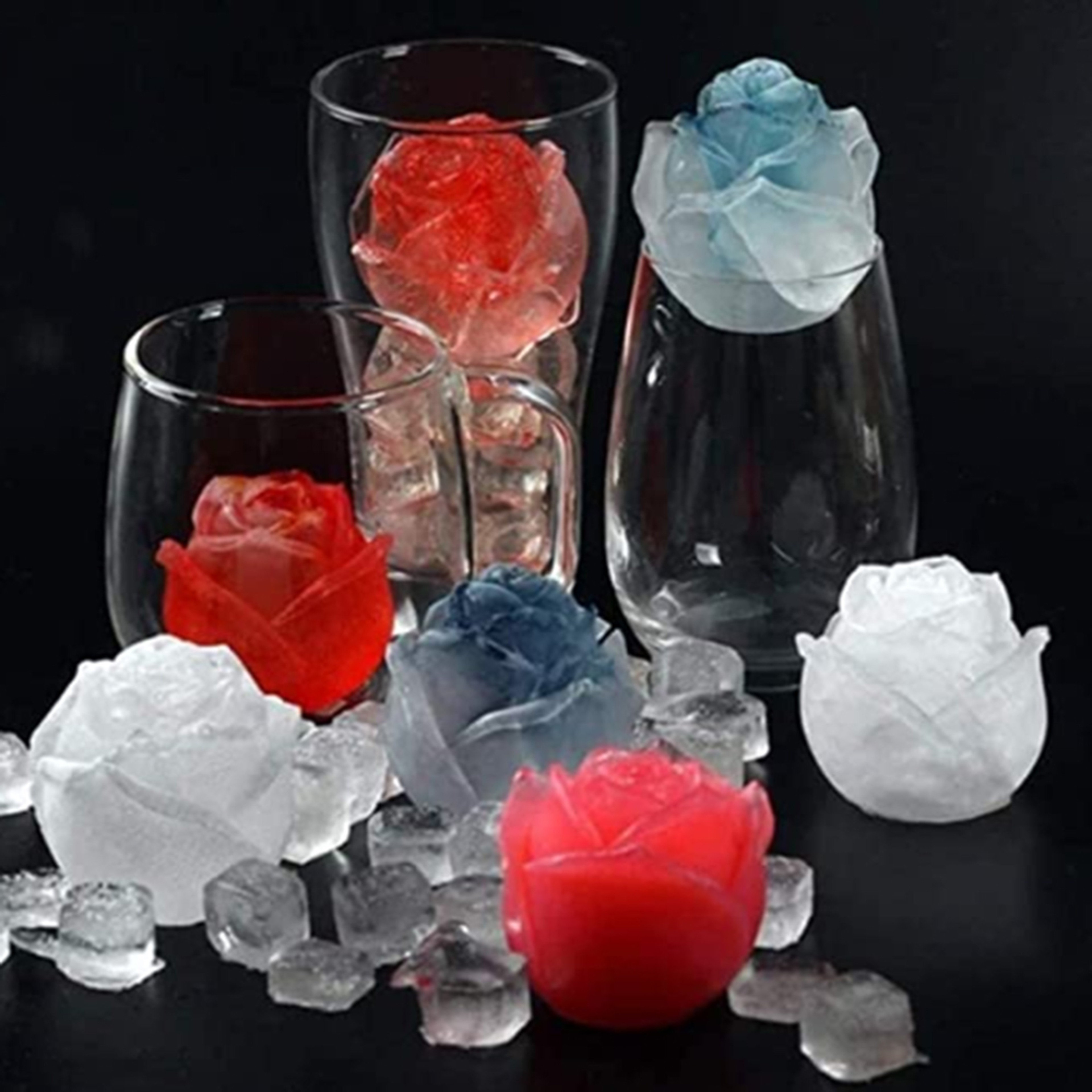 Rose Bloom Ice Sphere Maker Silicone Ice Mold For Cocktails  Desserts 0
