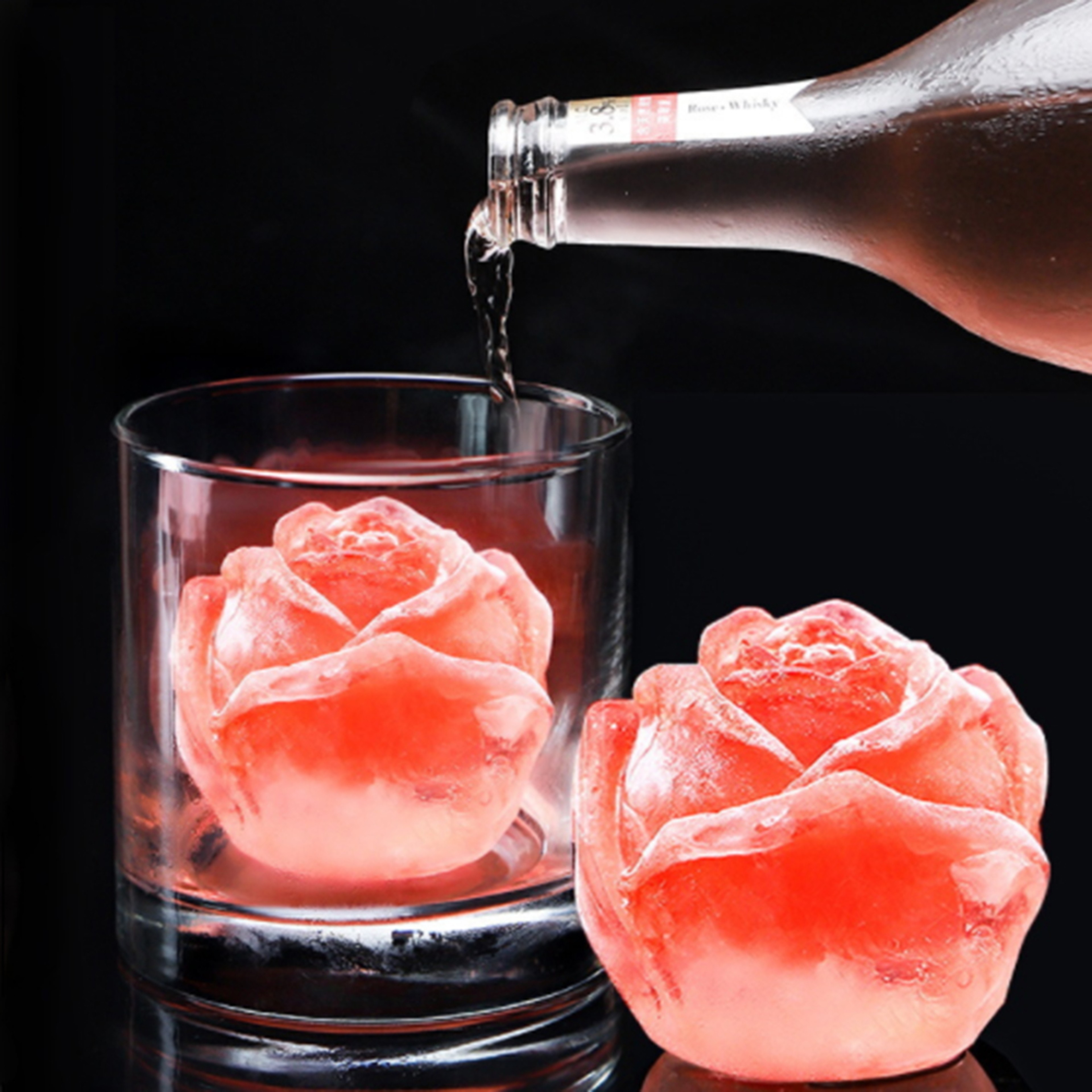 Rose Bloom Ice Sphere Maker Silicone Ice Mold For Cocktails  Desserts 1