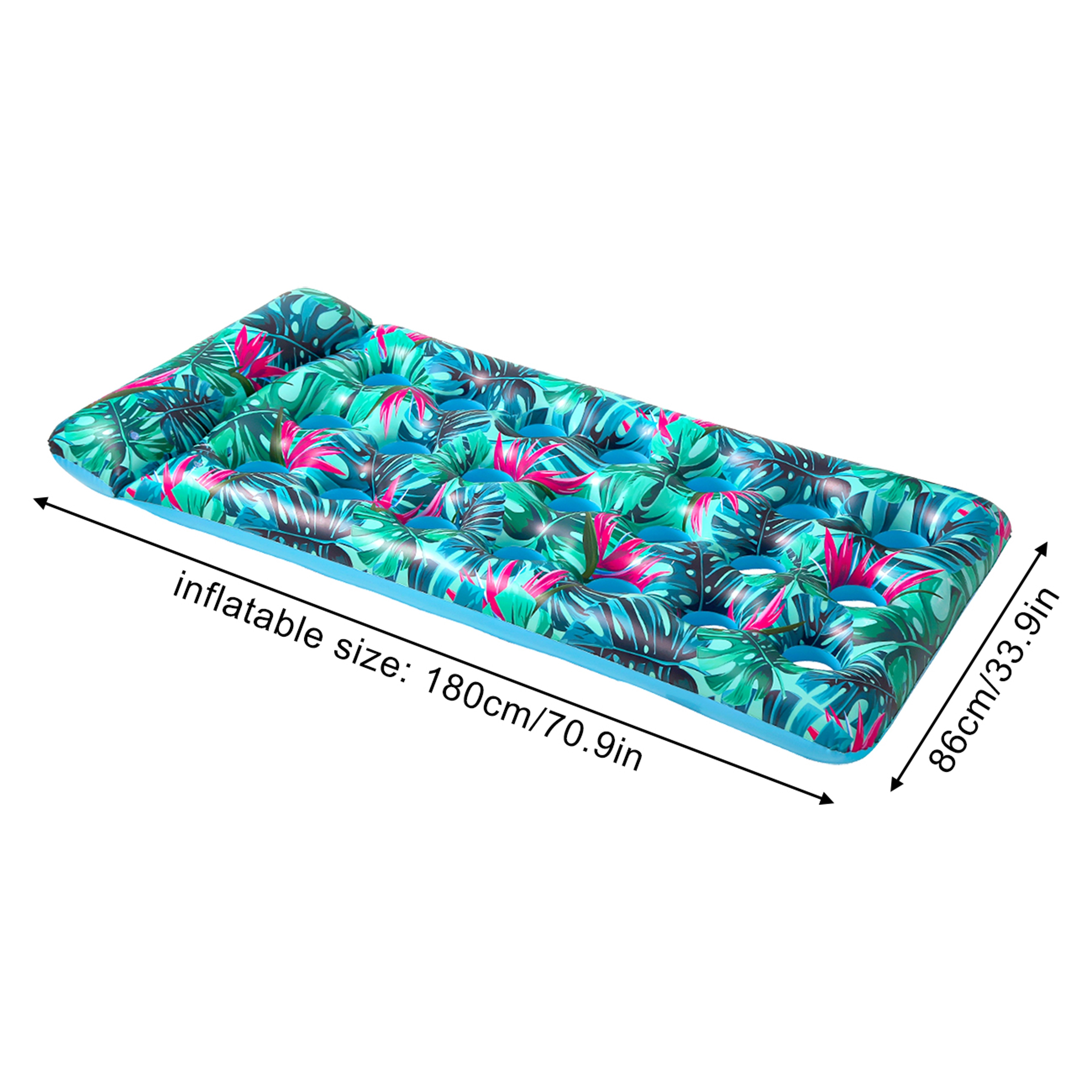Tropical Leaf Inflatable Pool Float Lounger Extra Large Beach Air Mattress Raft 5