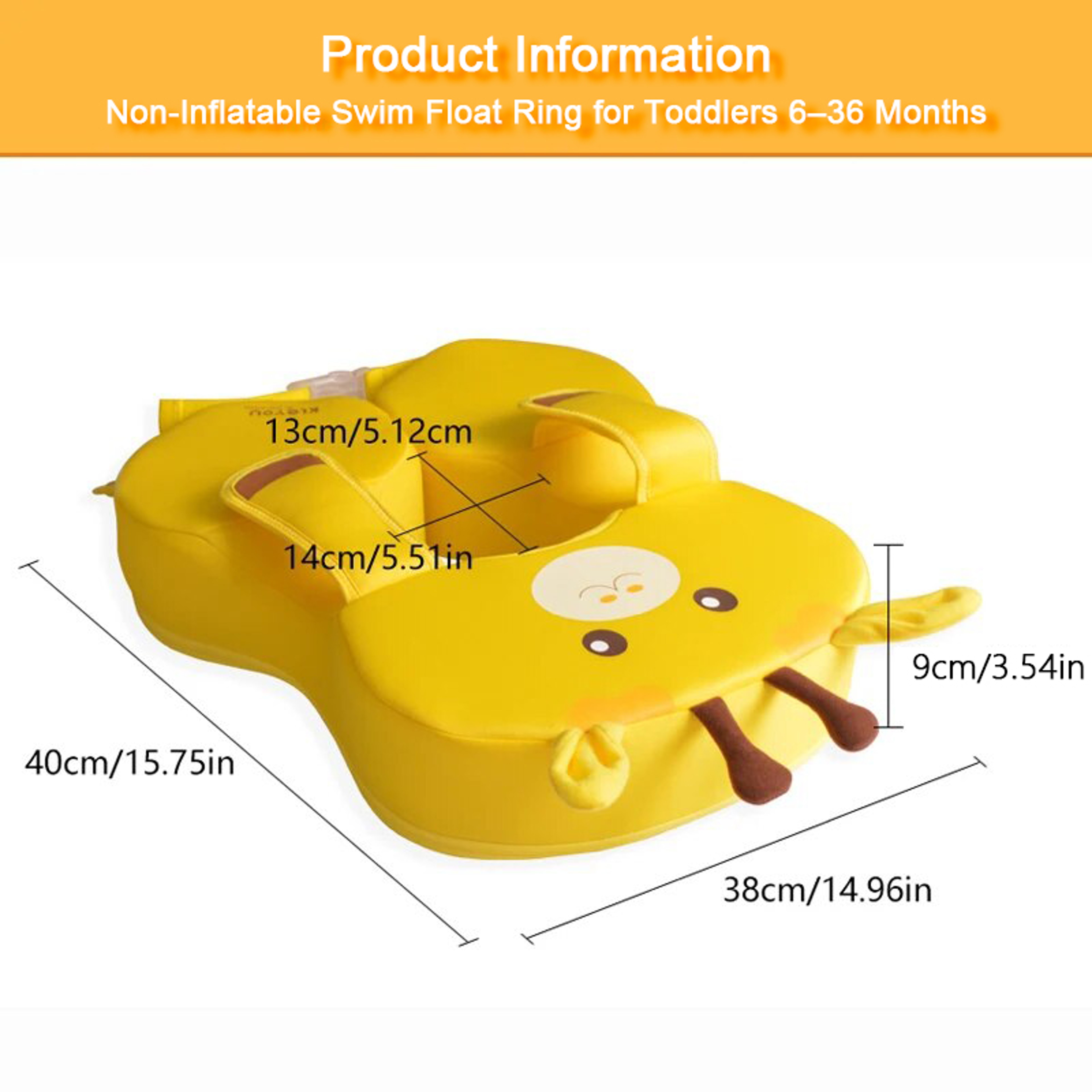 Non Inflatable Baby Swim Float Ring For Infants  Toddlers Months Pool Safety Seat 4