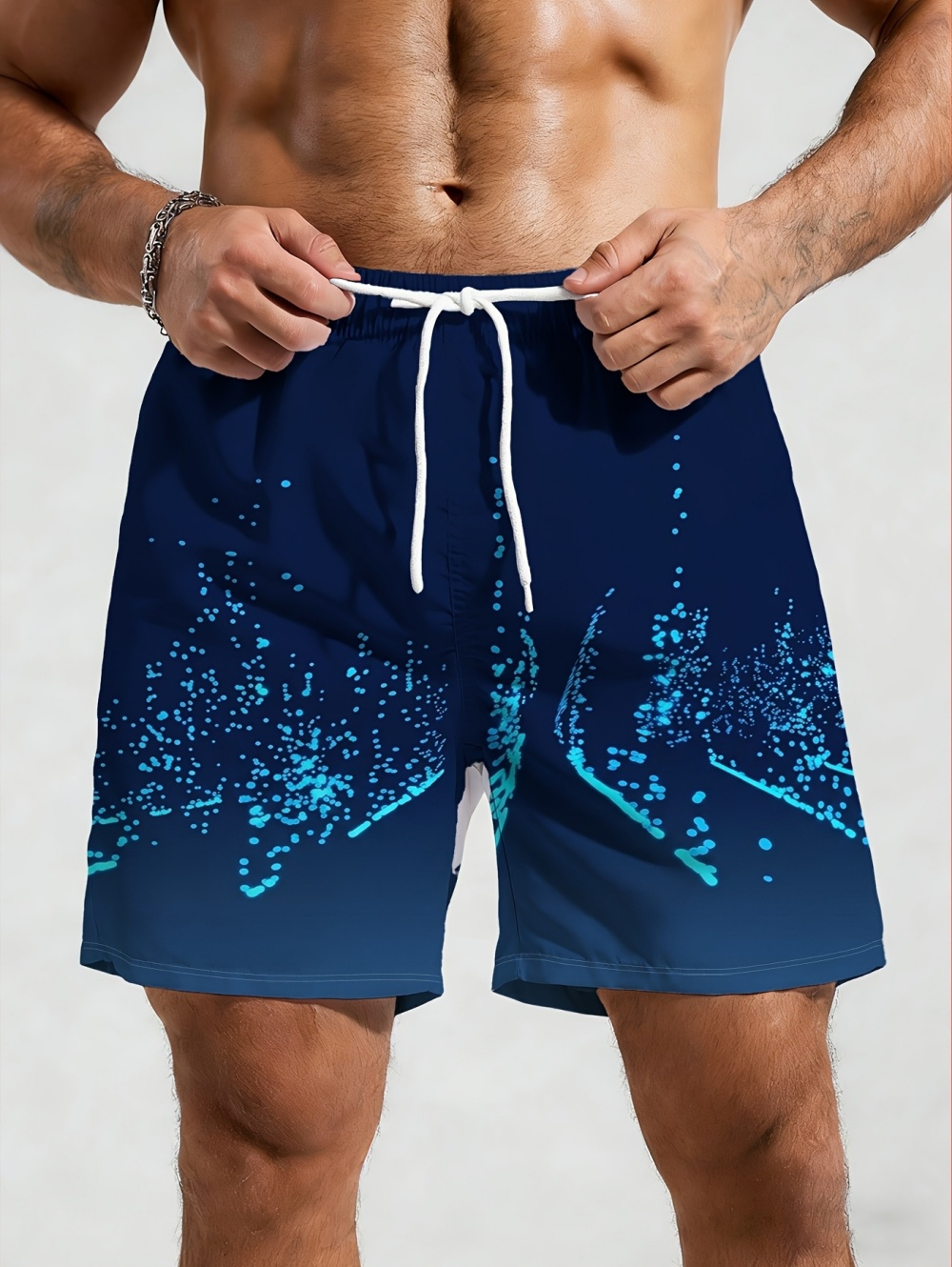 Mens Quick Dry Print Swim Shorts With Drawstring For Beach Fitness  Summer Adventures 2