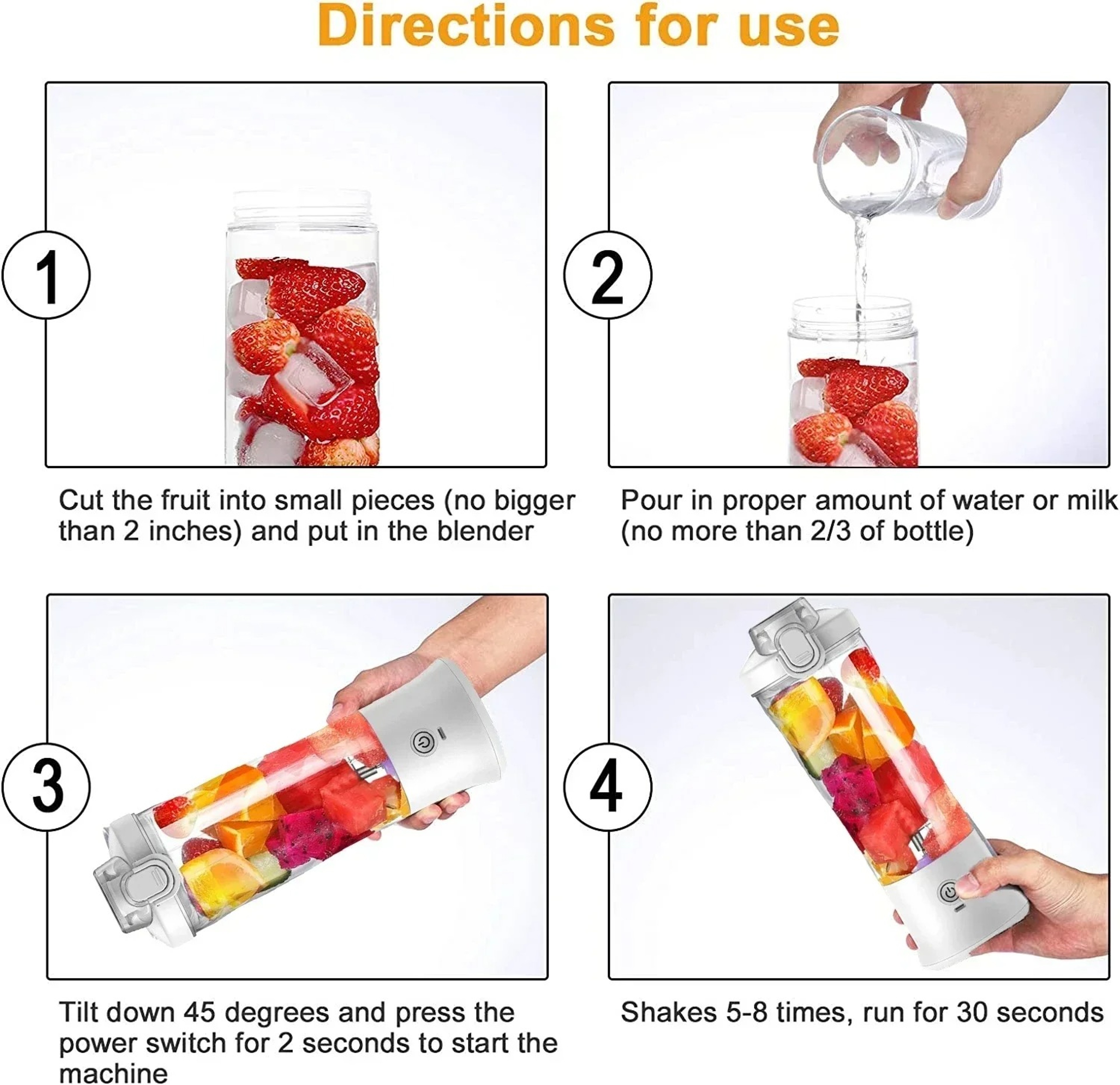 FreshBlend Pro Portable Blender  USB Rechargeable Smoothie Maker 5