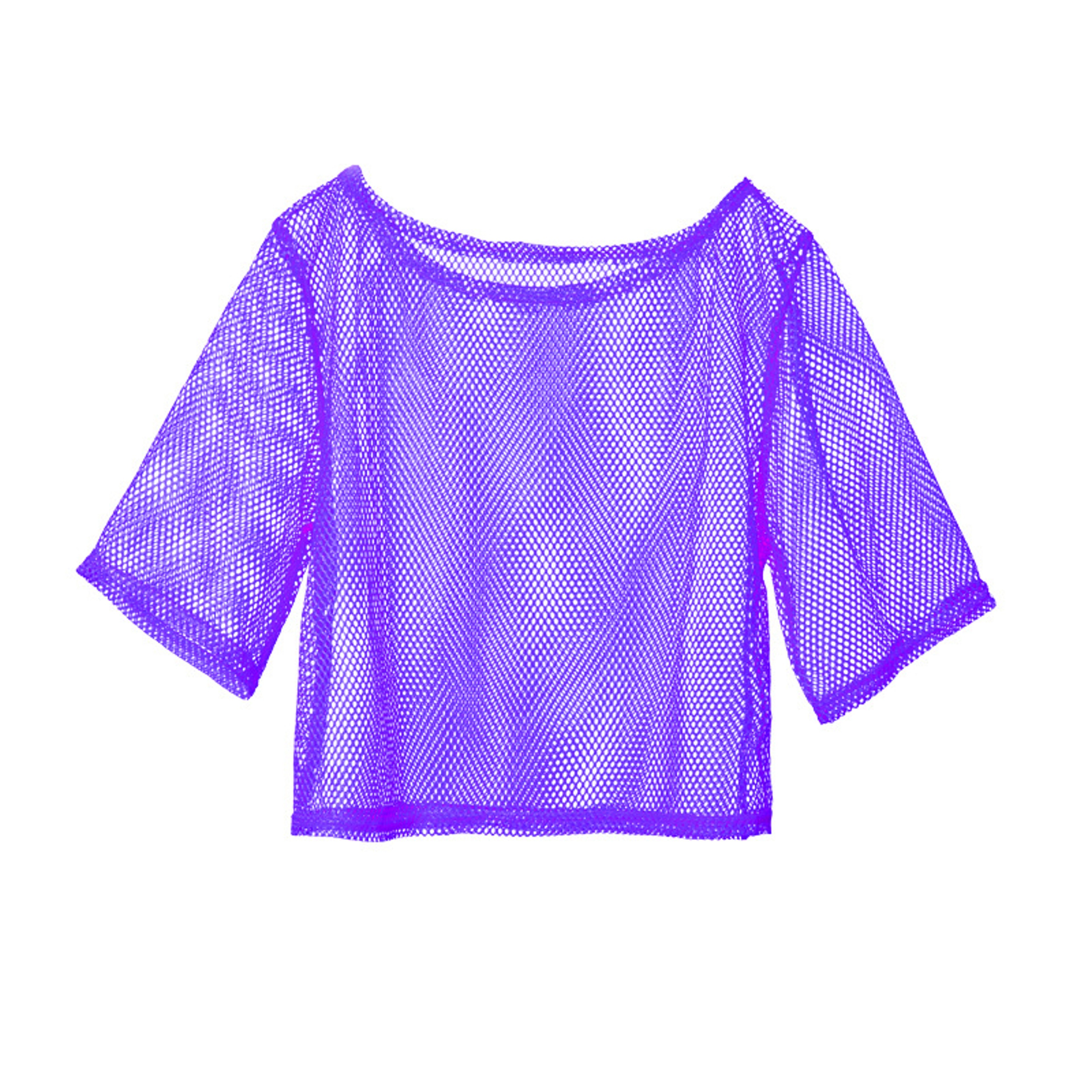 Retro Neon Fishnet Party Top For Women Costume Dance Shirt 4