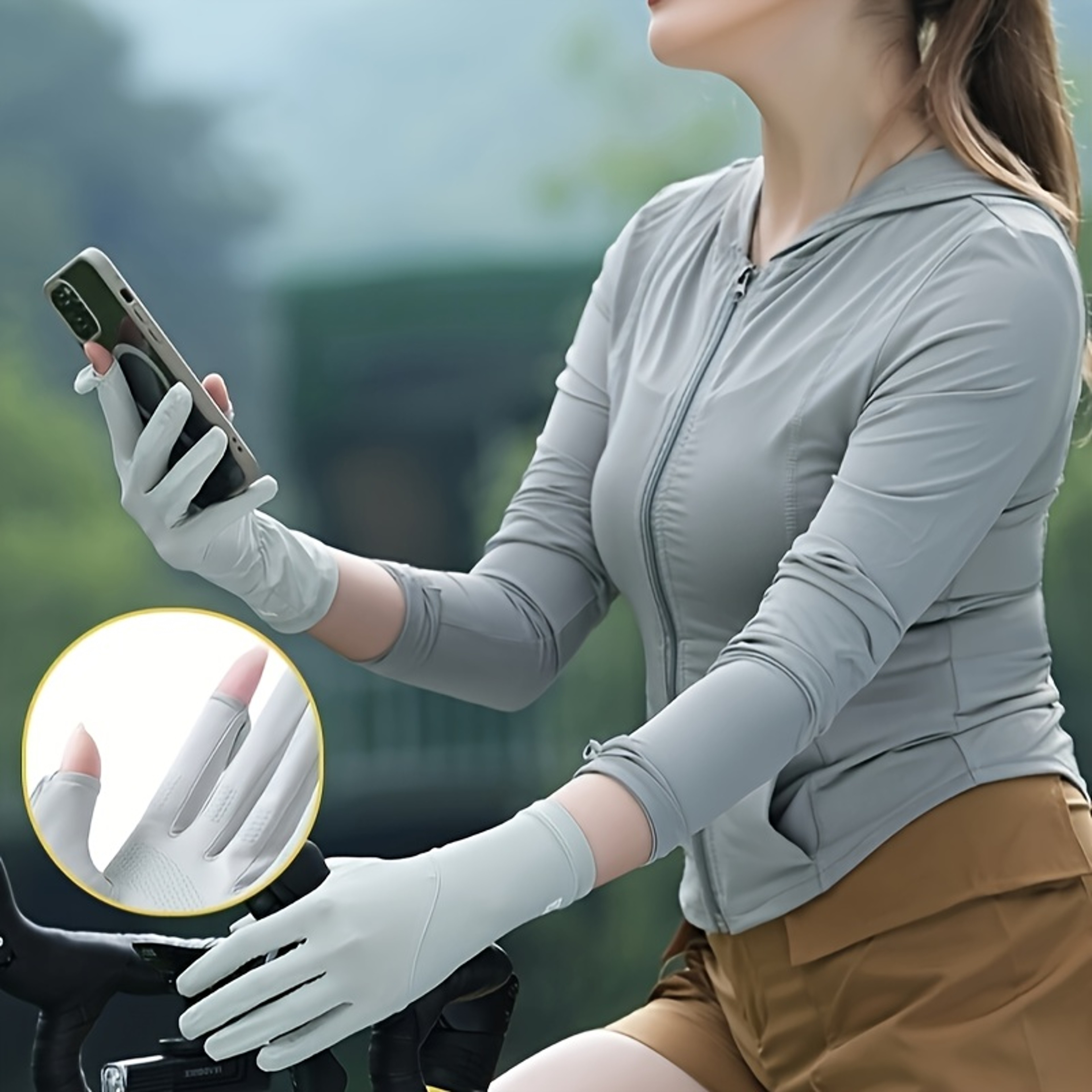 Ice Silk Protection Driving Gloves For Women With Non Slip Grip 2