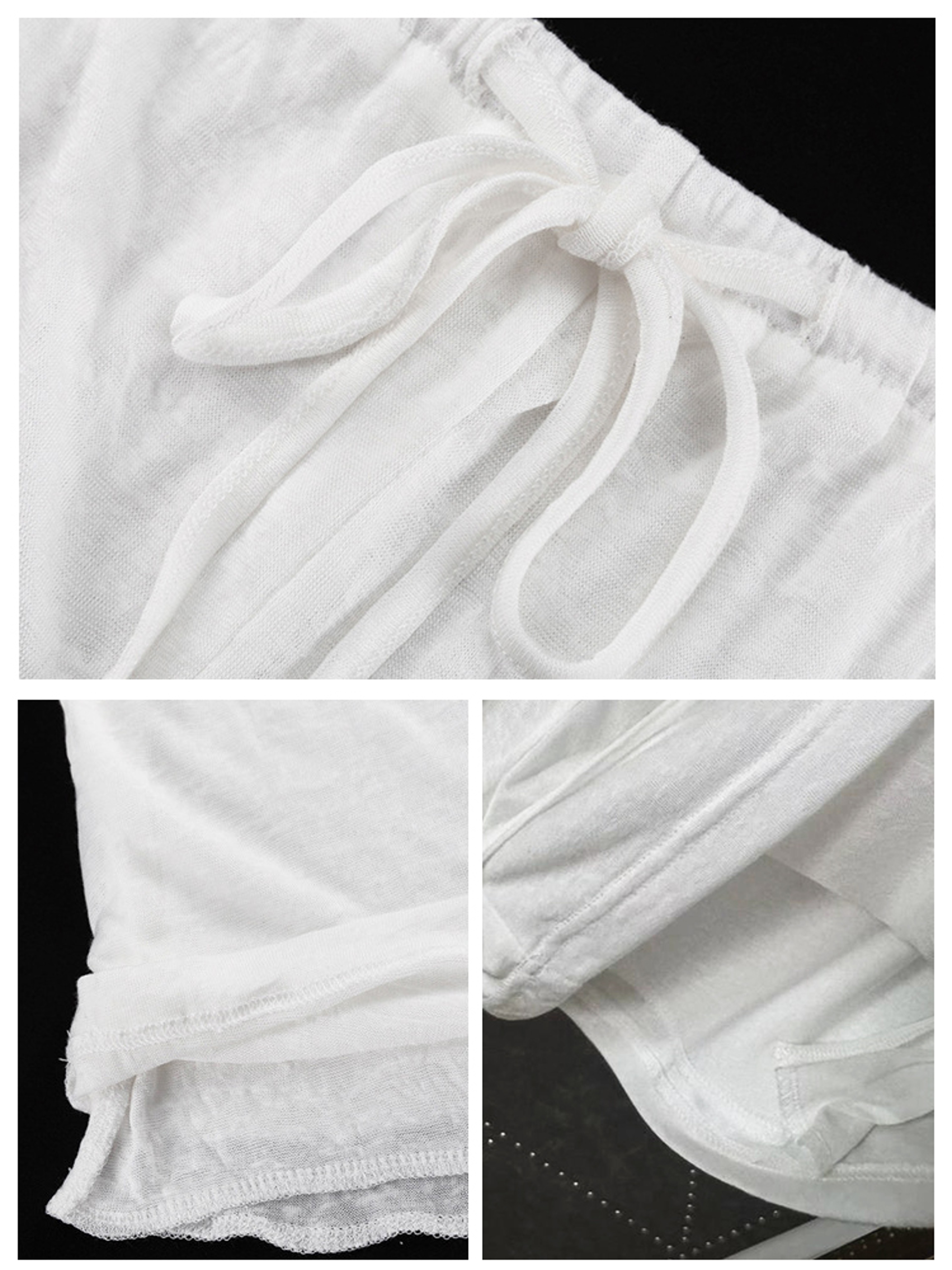 Womens Summer Lounge Set Long Sleeve Pullover  High Waist Shorts 3