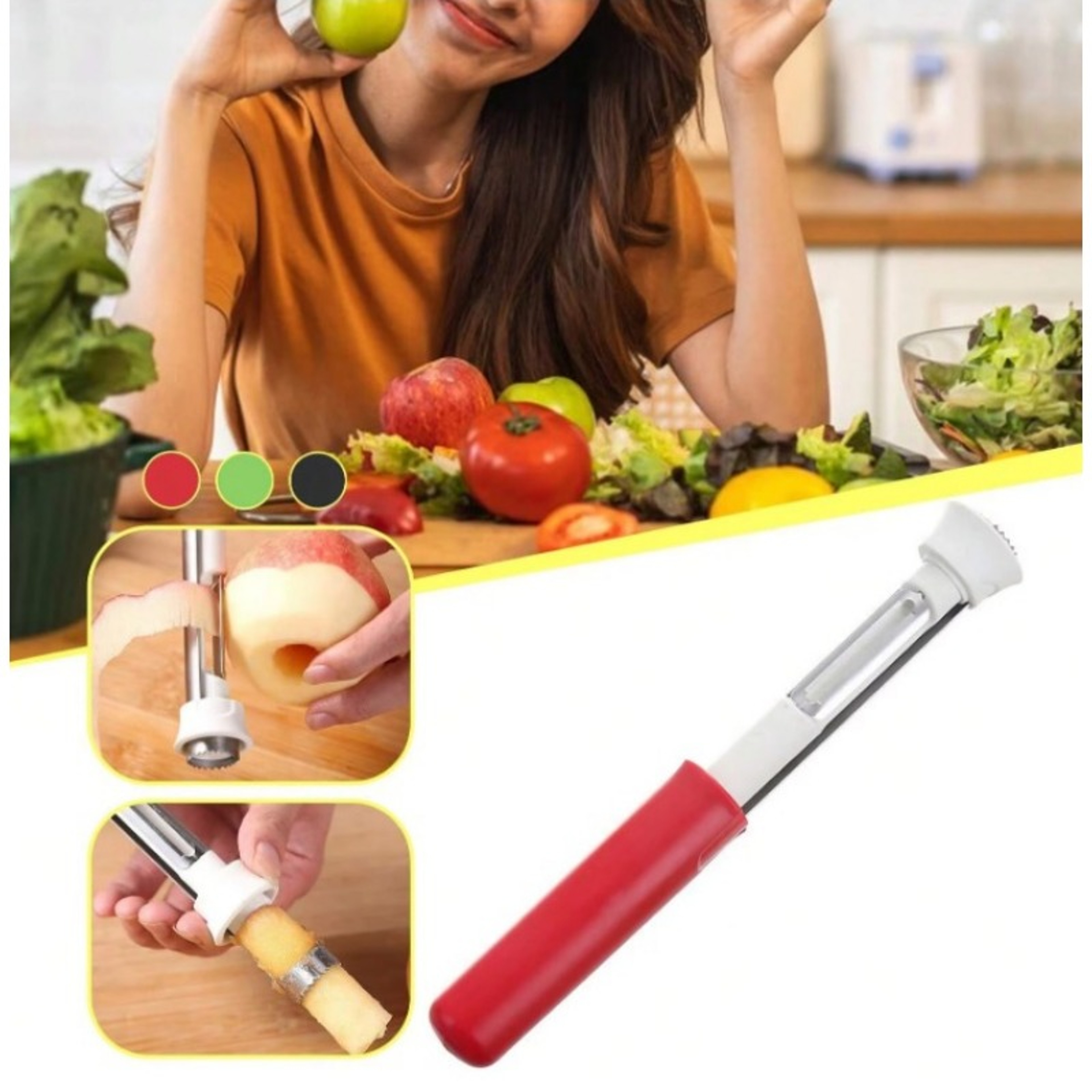 Stainless Steel Apple Corer  Peeler Tool For Fruits And Vegetables 1