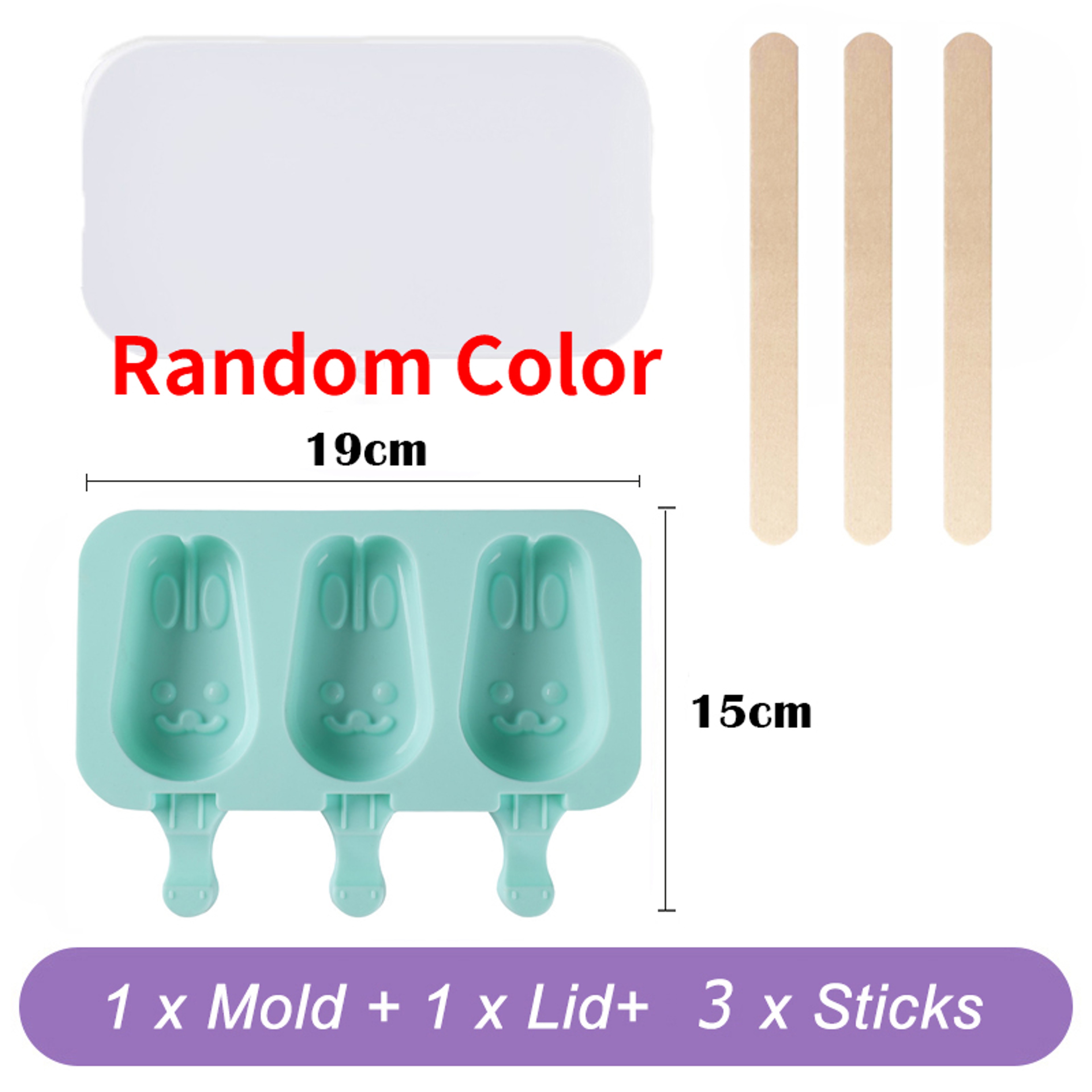 Cute Animal  Heart Silicone Popsicle Mold Set With Lid And Sticks 5