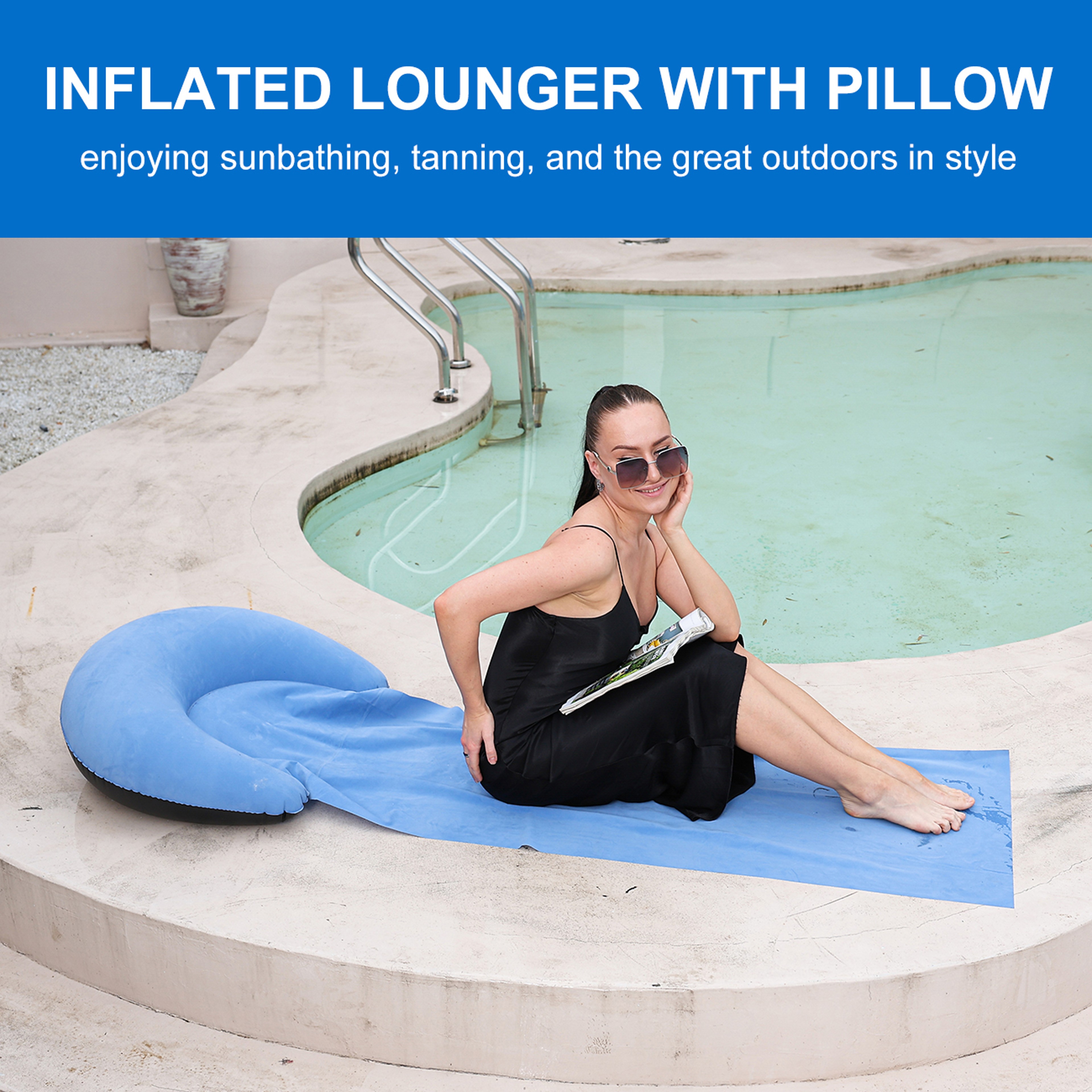Portable Inflatable Beach Mat Foldable Camping Lounger For Beach Picnic  Outdoor Travel 1