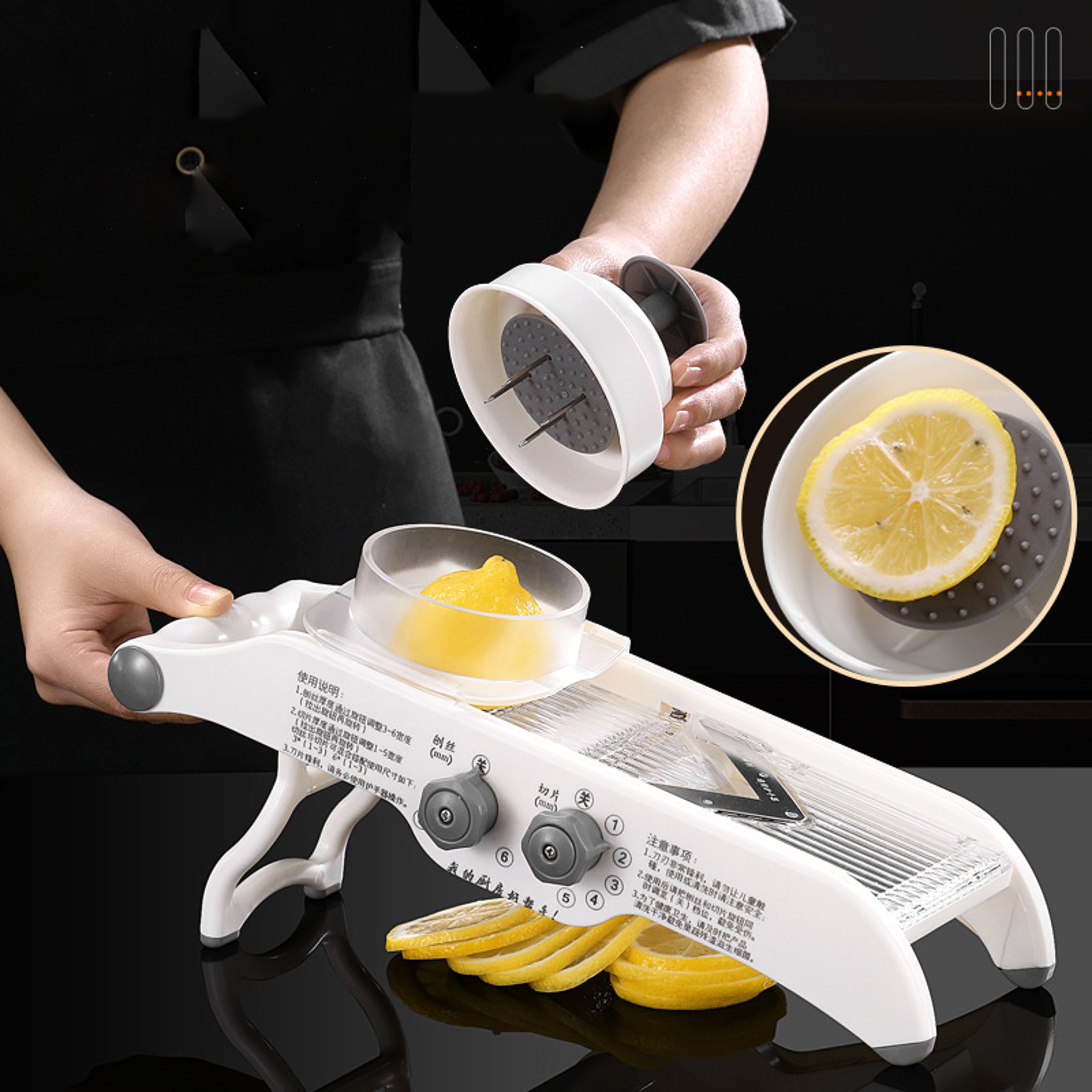 Adjustable Mandoline Vegetable Slicer Basket For Perfect Fruit  Vegetable Cuts 0