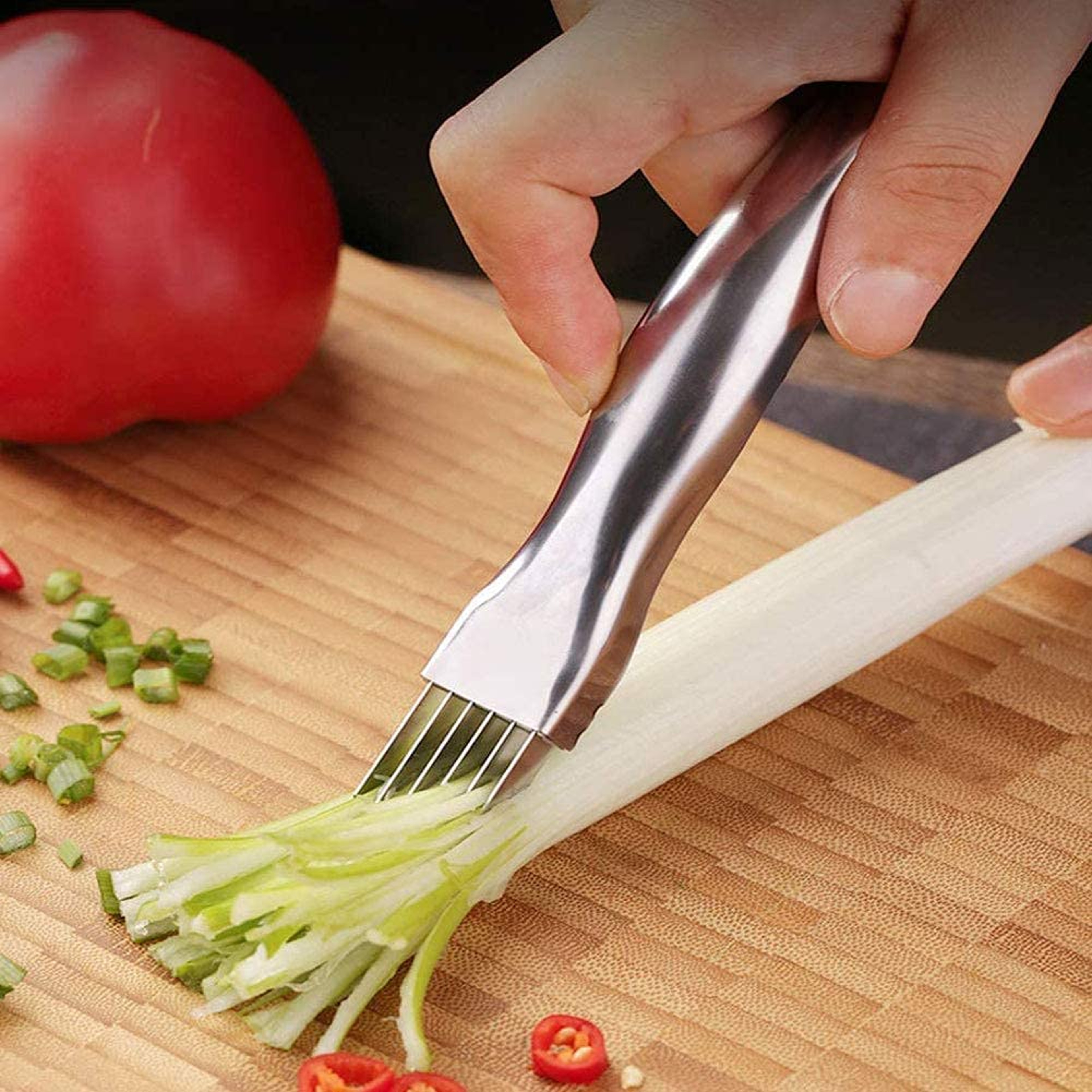 PrecisionCut Green Onion Slicer  Stainless Steel Vegetable Cutter 0
