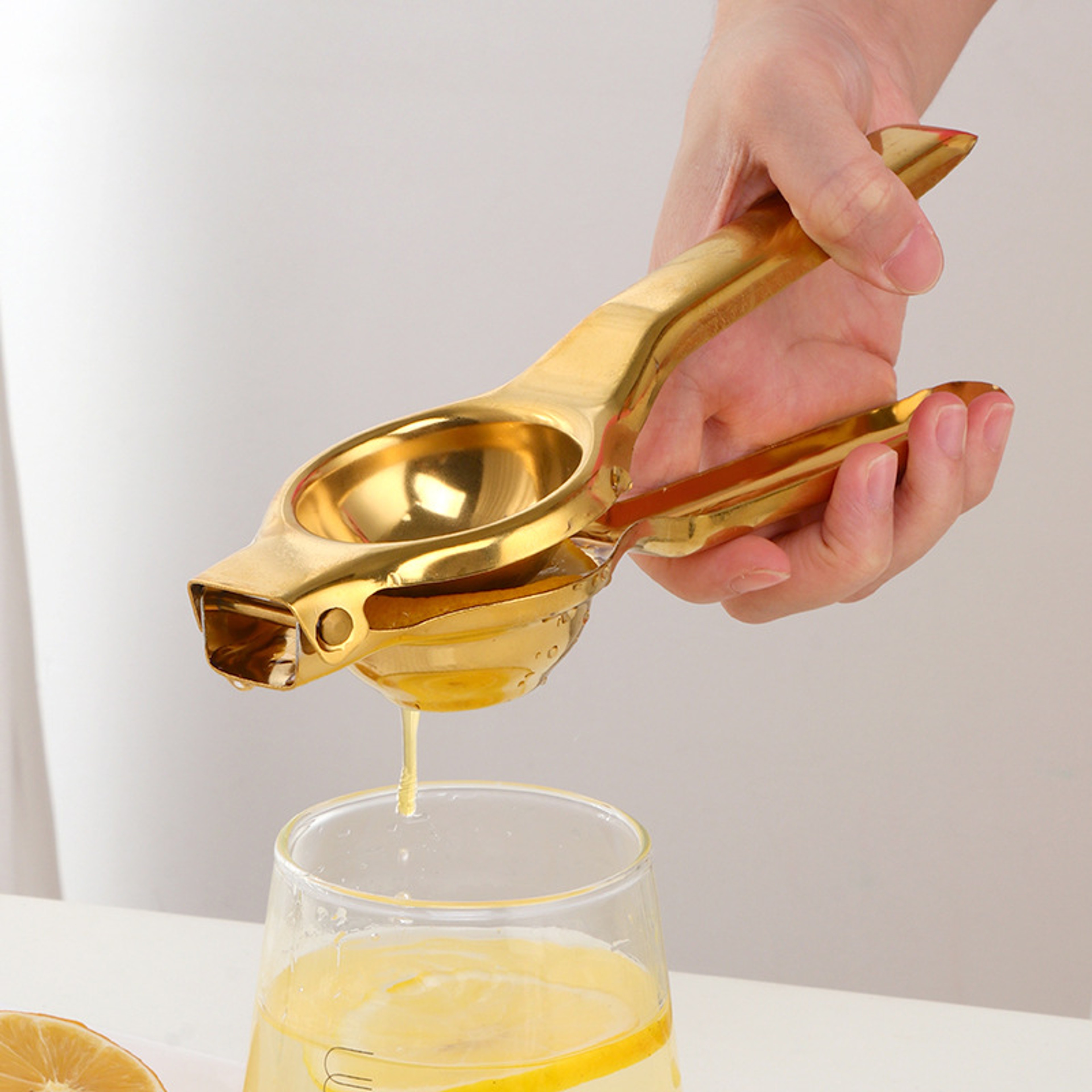 FreshPress Stainless Steel Lemon Squeezer  Manual Citrus Juicer 0
