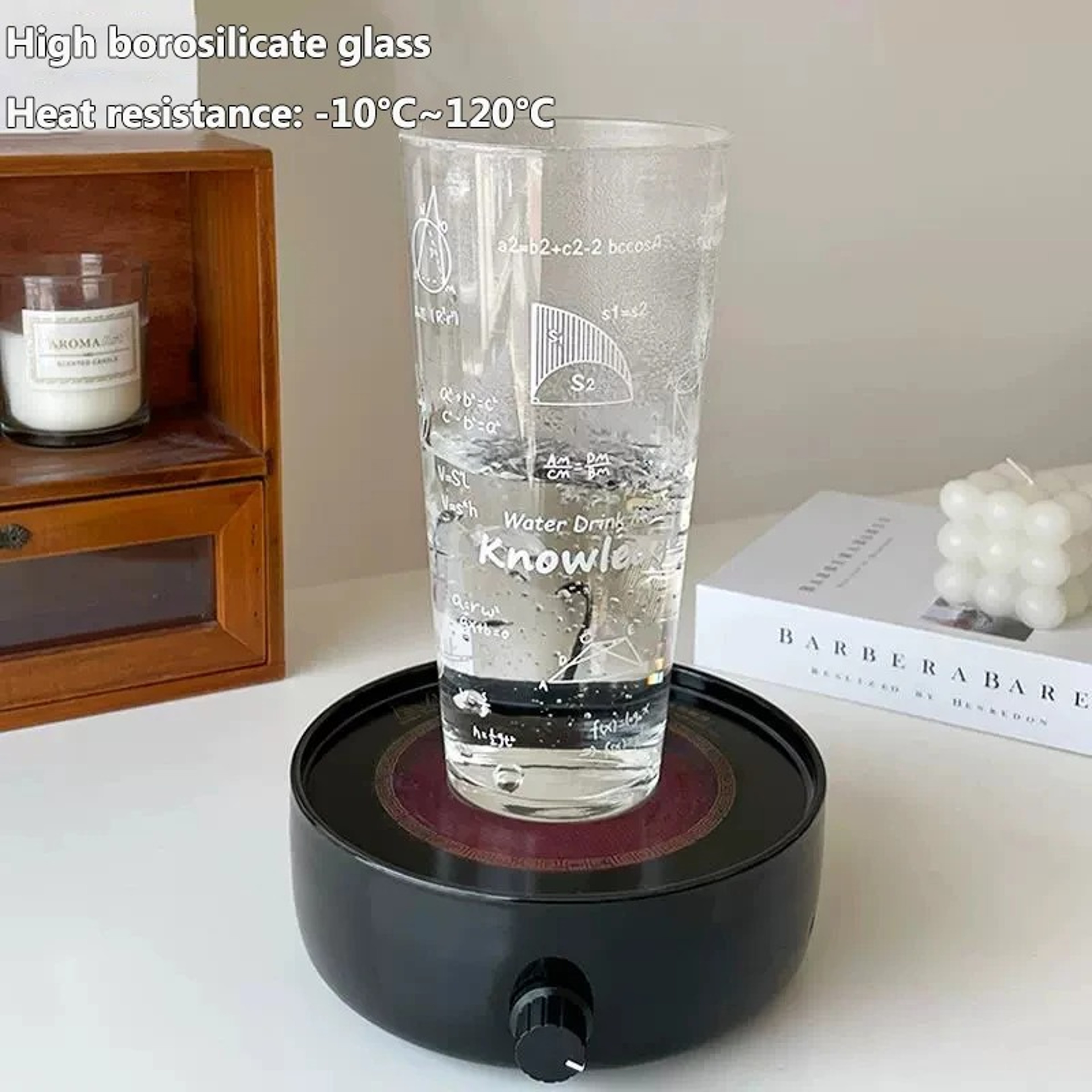 Aesthetic Glass Tumbler With Lid  Straw Large Capacity Drinking Cup 3