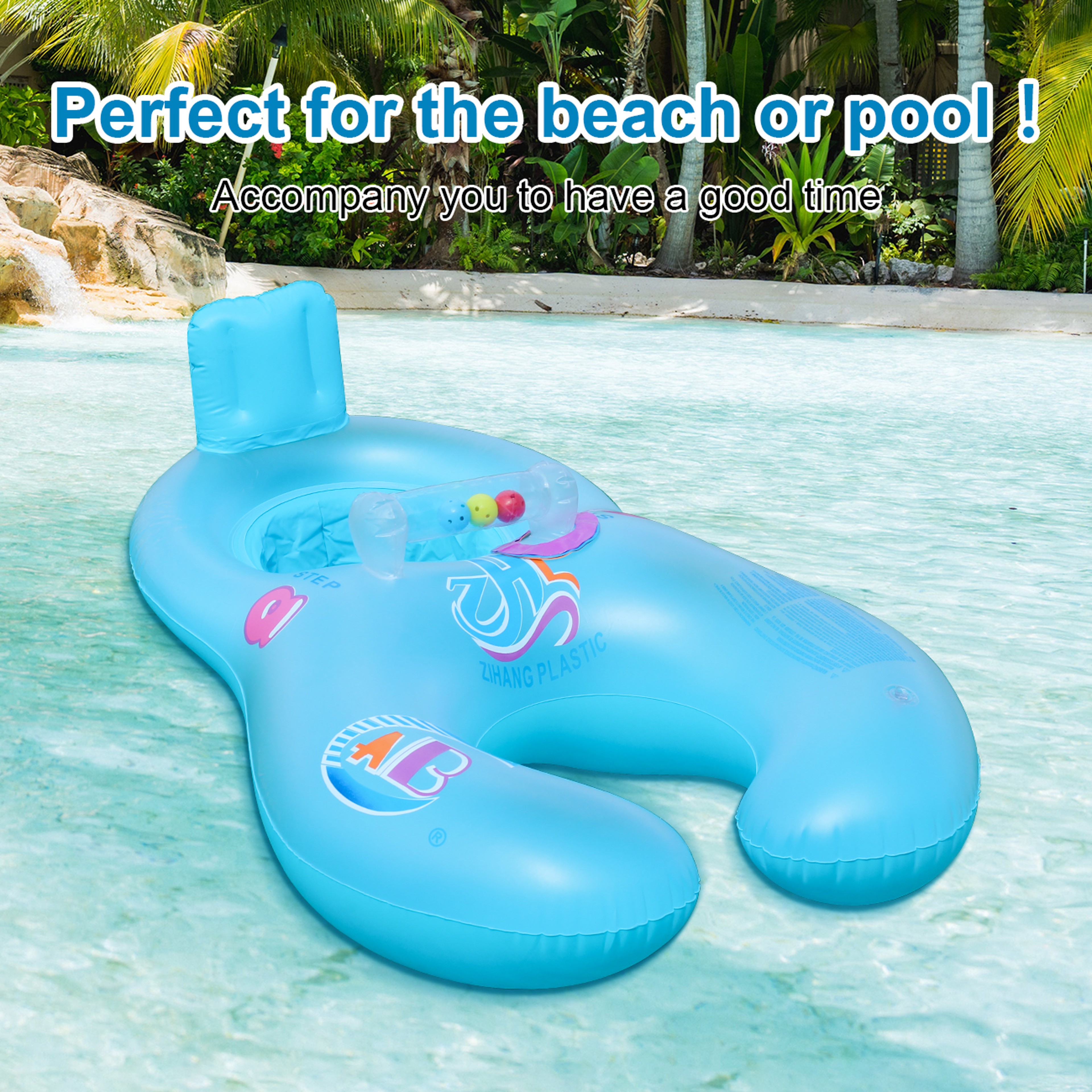Inflatable Double Swim Ring Two Person Pool Float – view 4