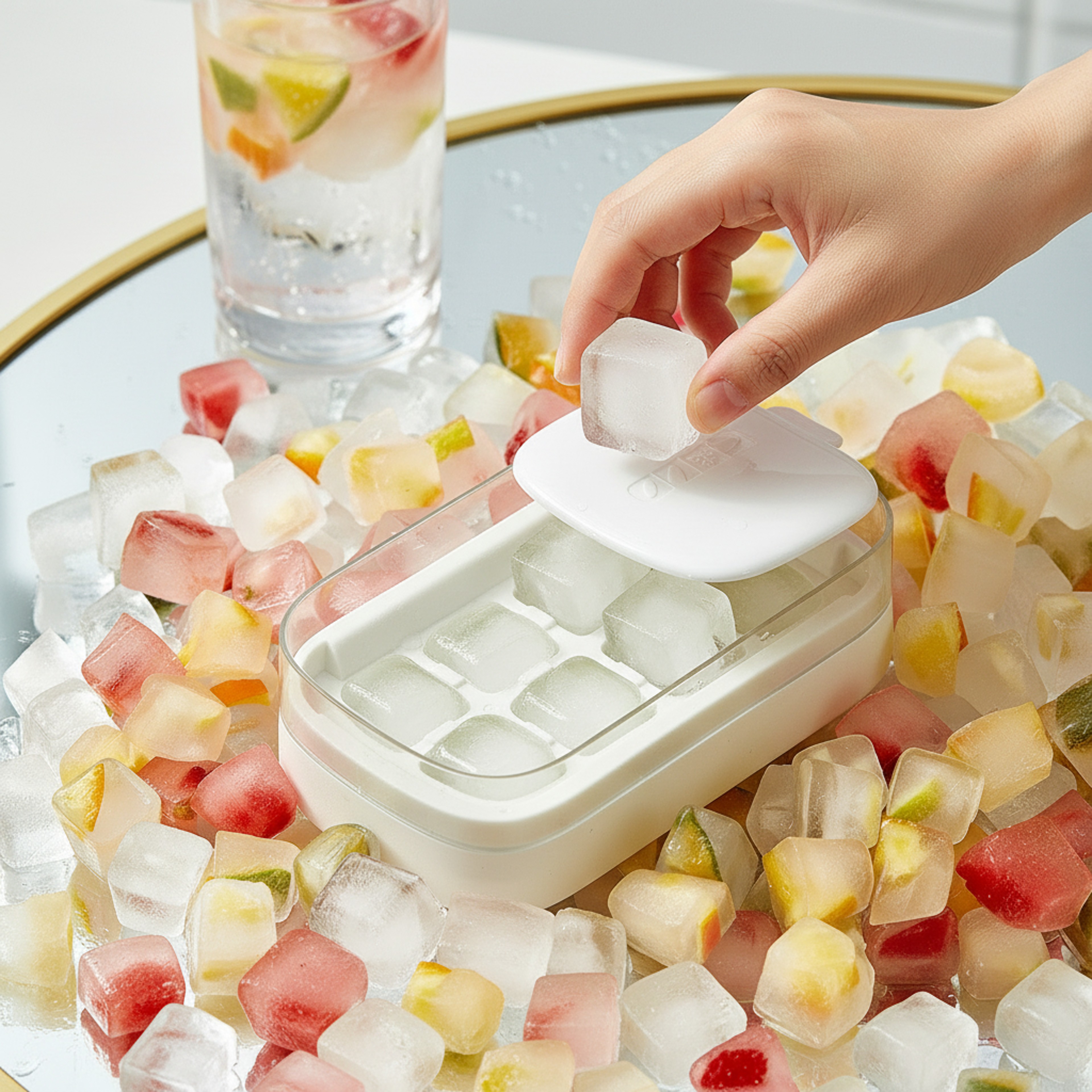 One Press Quick Release Ice Cube Tray Food Grade Easy Demolding Mold 0