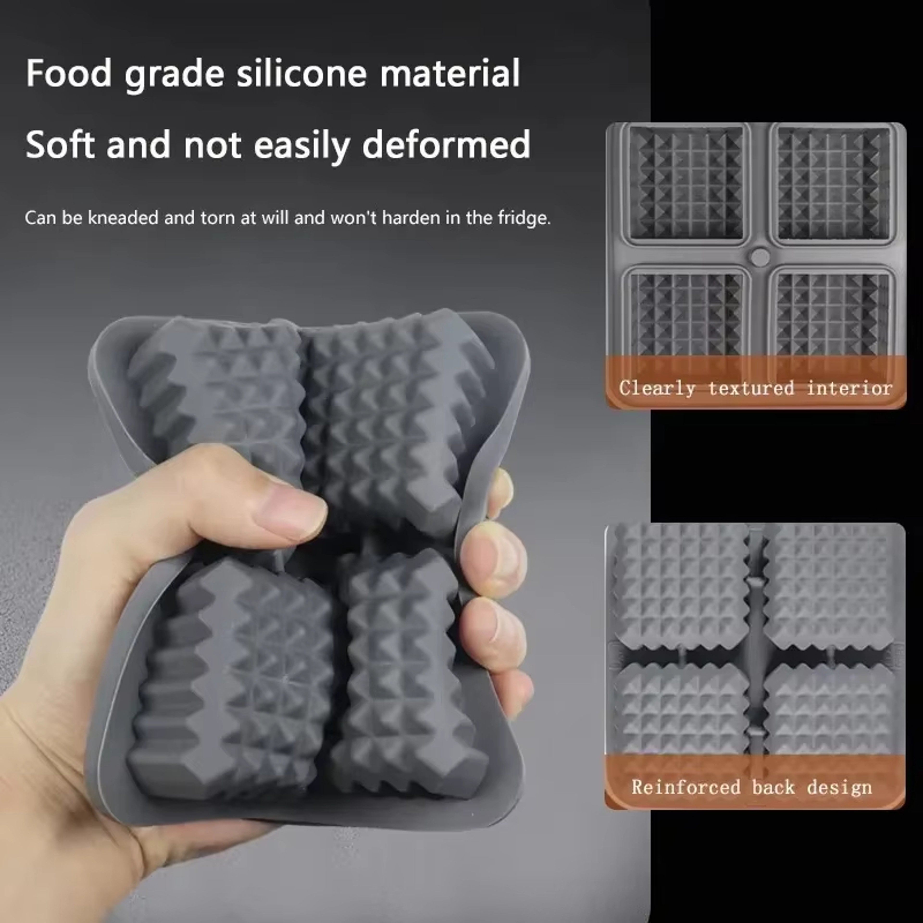 Silicone Ice Cube Tray With Lid Round  Square Ice Ball Maker For Whiskey  Cocktails 3