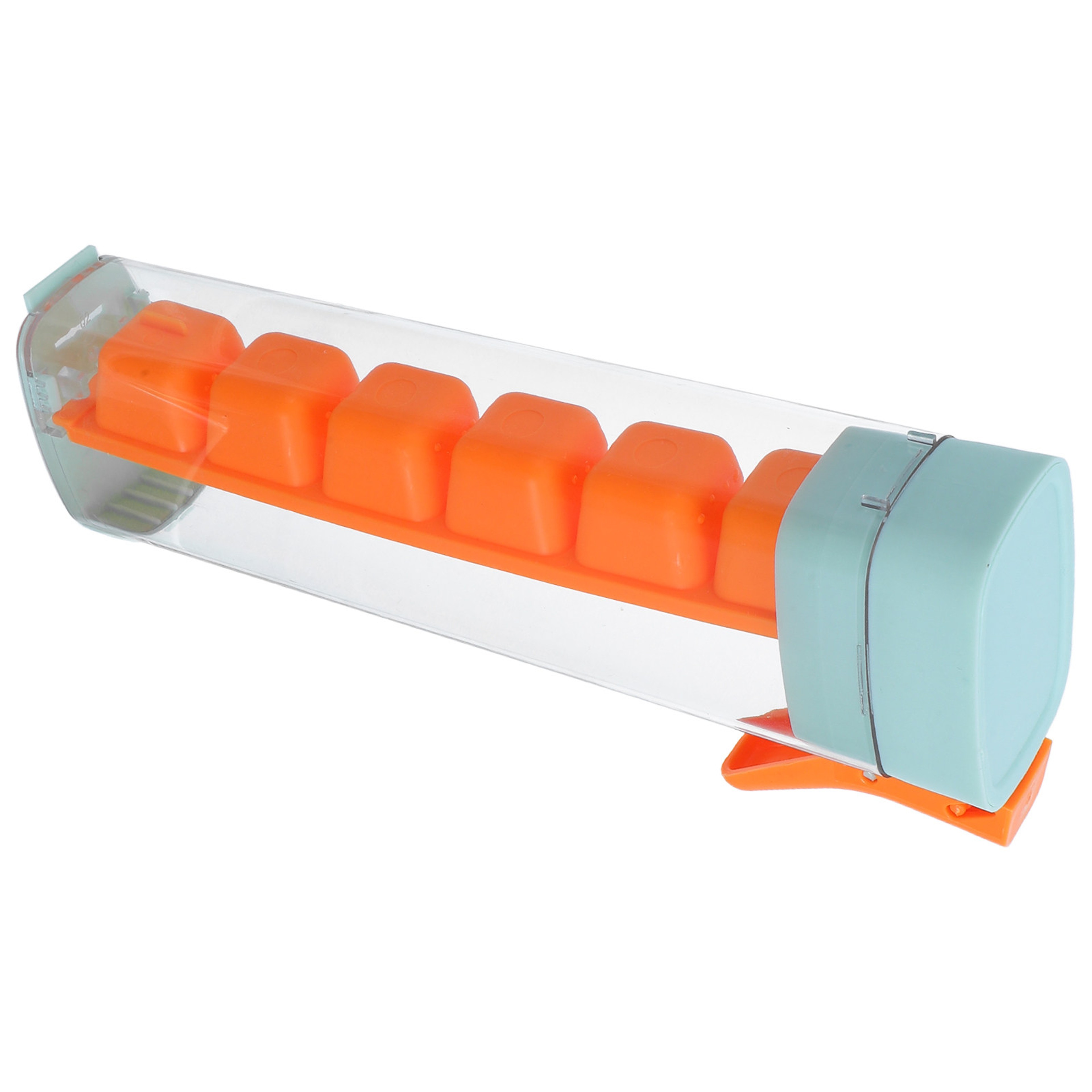Press Type Silicone Ice Cube Tray With Lid Stackable Easy Release Freezer Ice Mold For Cocktail Use