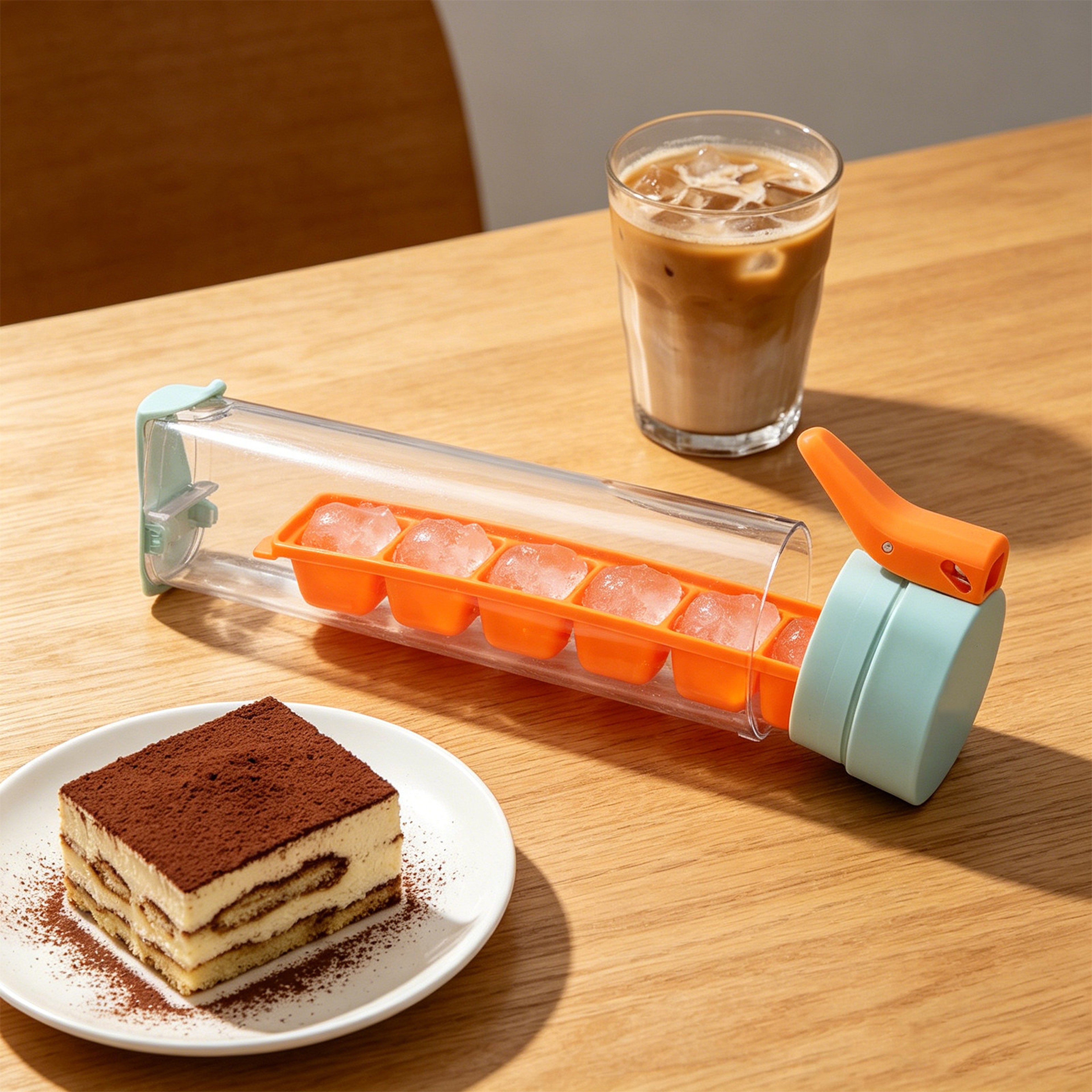 Press Type Silicone Ice Cube Tray With Lid Stackable Easy Release Freezer Ice Mold For Cocktail Use