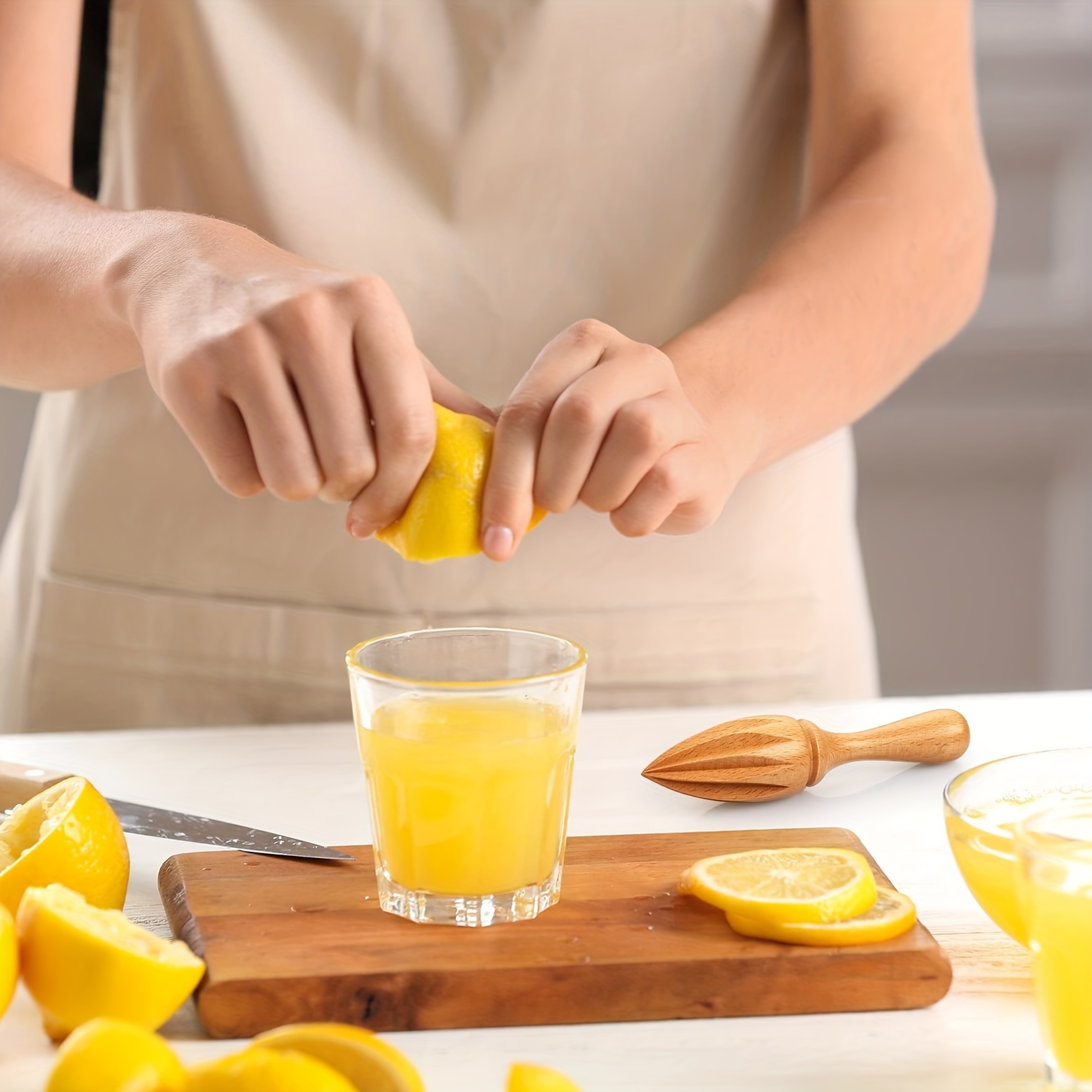 Manual Wooden Lemon Squeezer Citrus Juicer Hand Press Portable Kitchen Tool 1