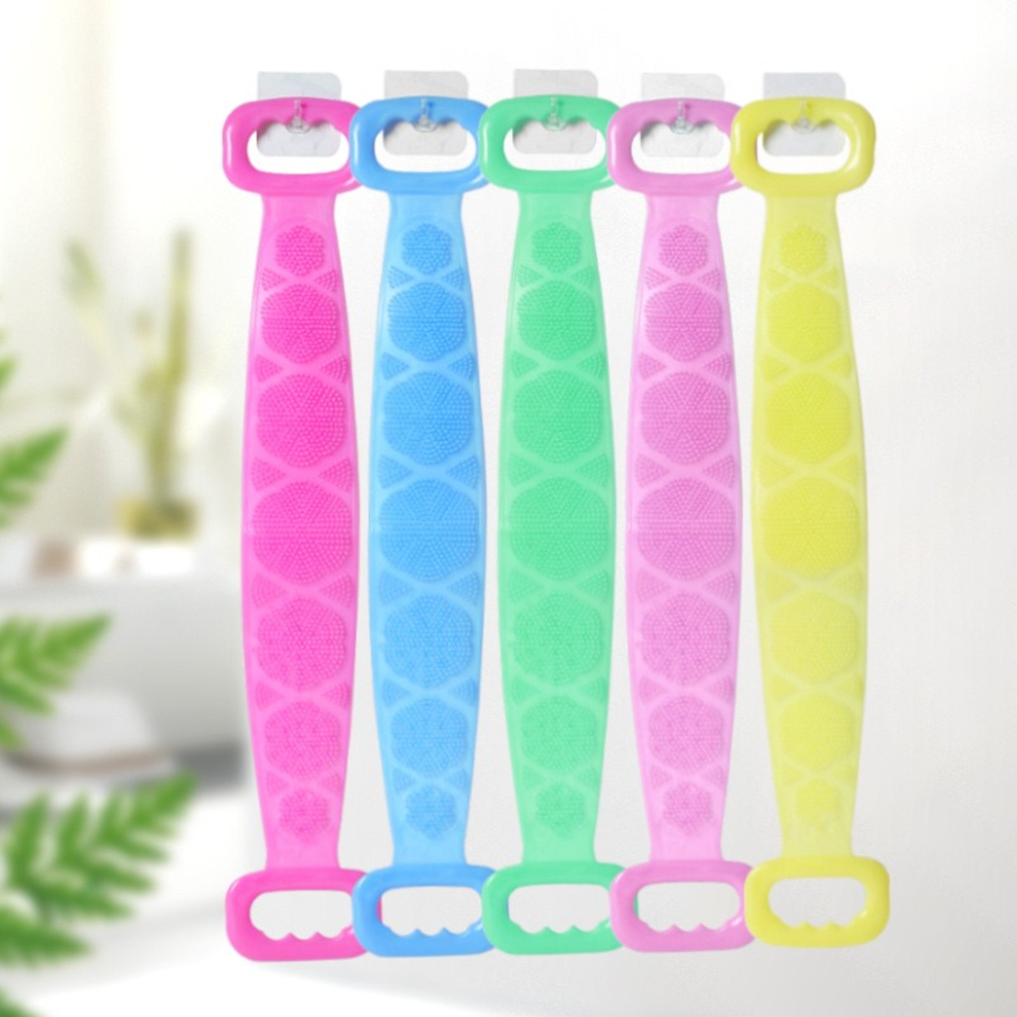 Double Sided Silicone Back Scrubber Bath Sponge Exfoliating Bath Brush 3