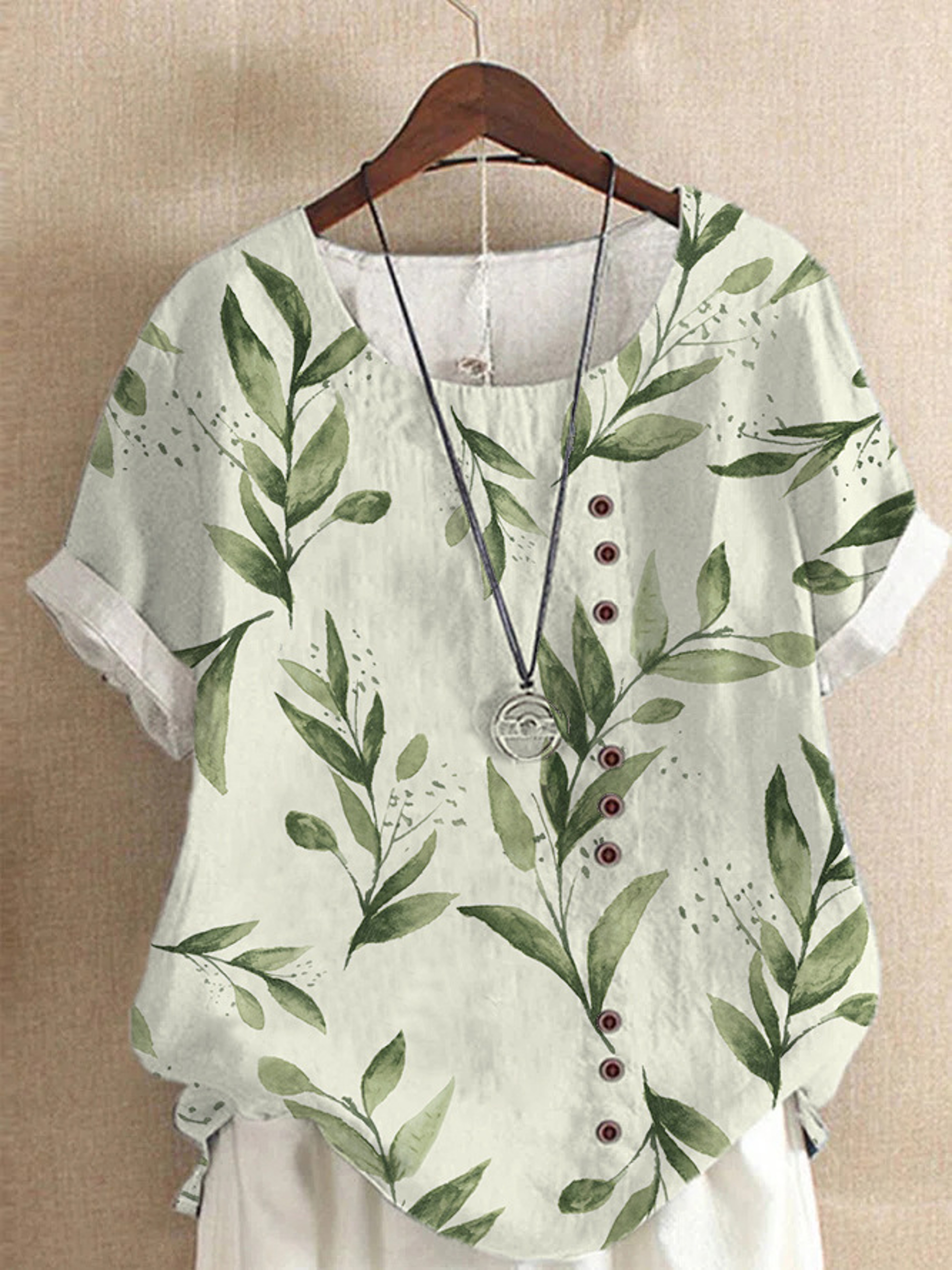 Retro Breeze Printed Beach Shirt For Women 1