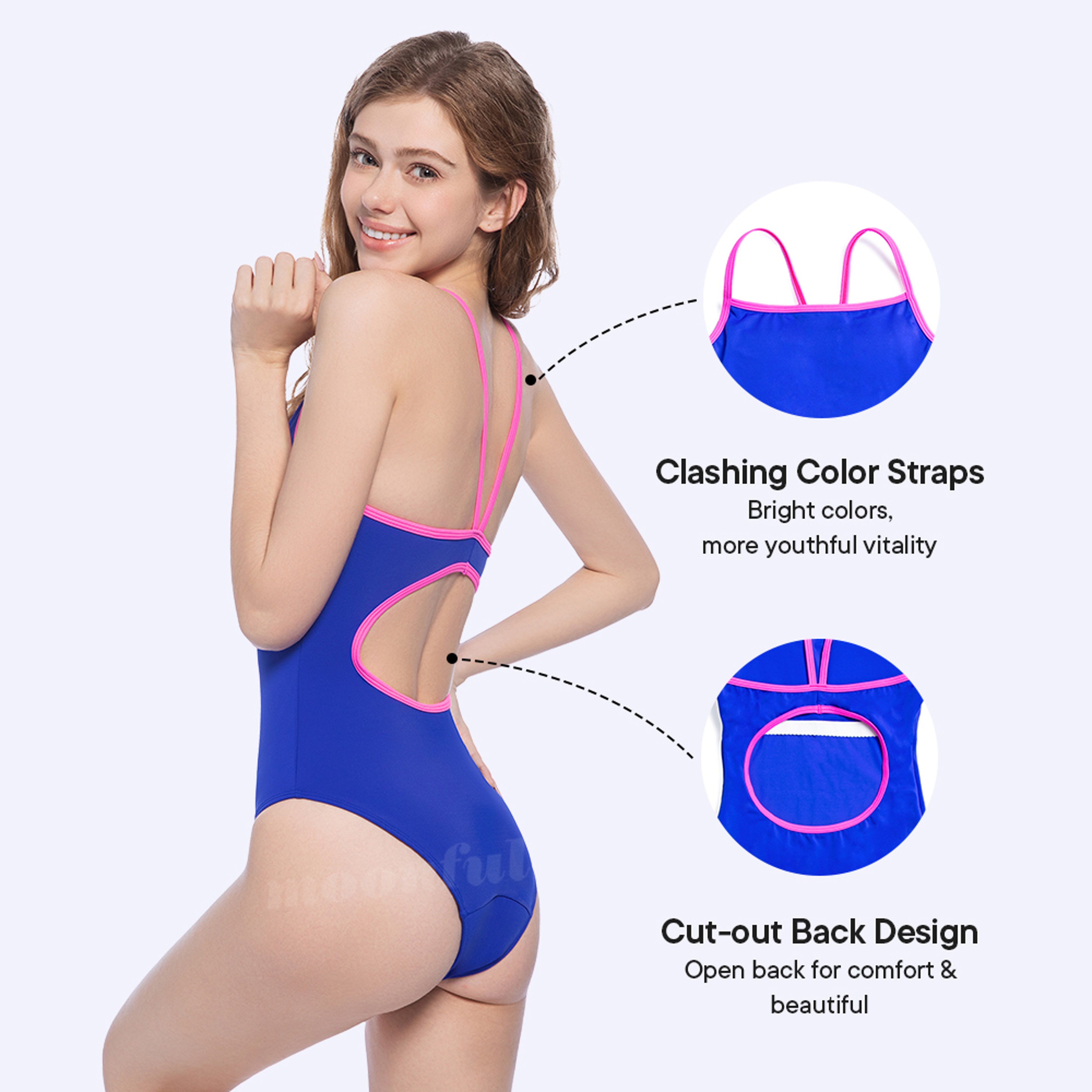 Flow Guard One Piece Period Swimwear For Teens  Women Leakproof Menstrual Swimsuit 3