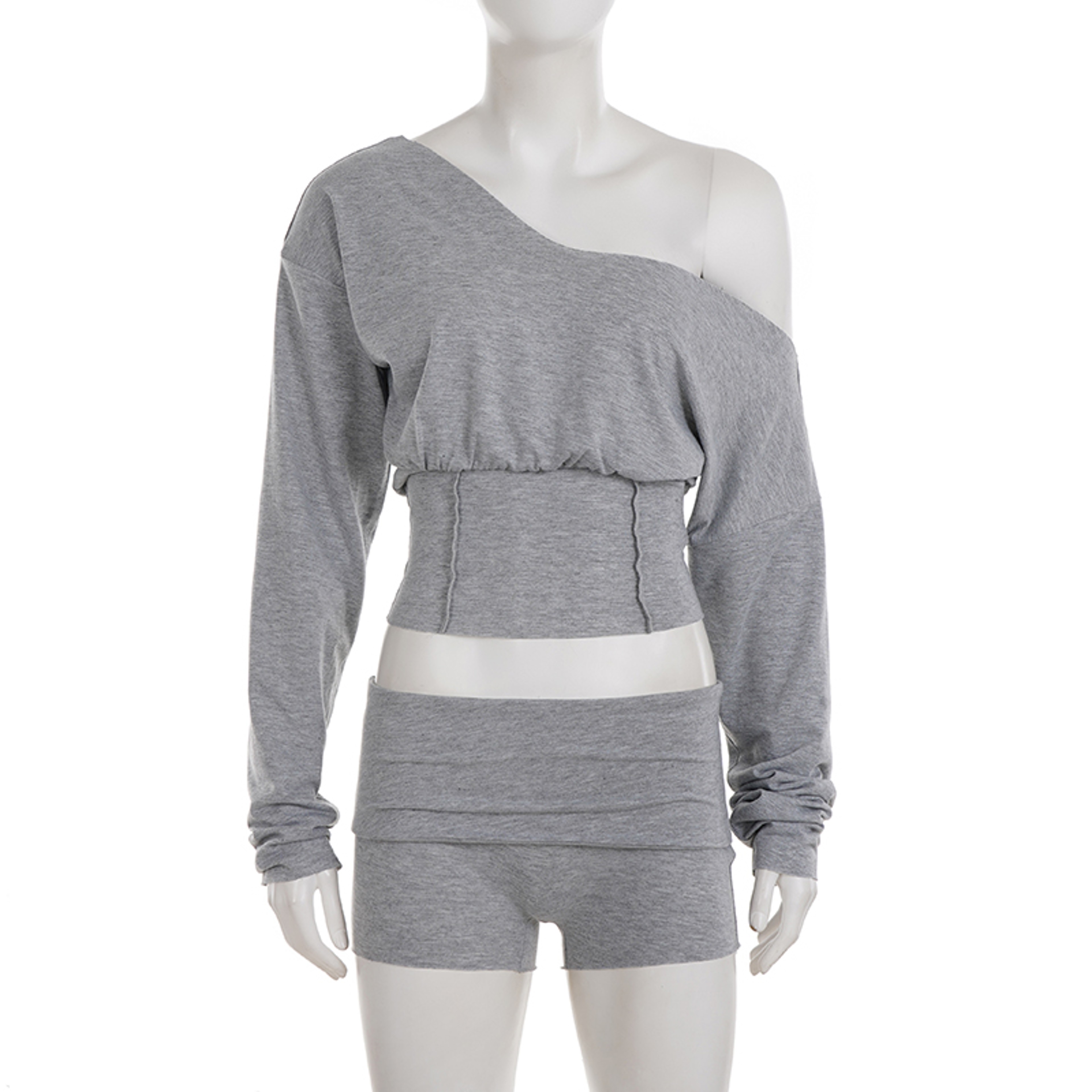 Off Shoulder Crop Top  Shorts Lounge Set For Women 4