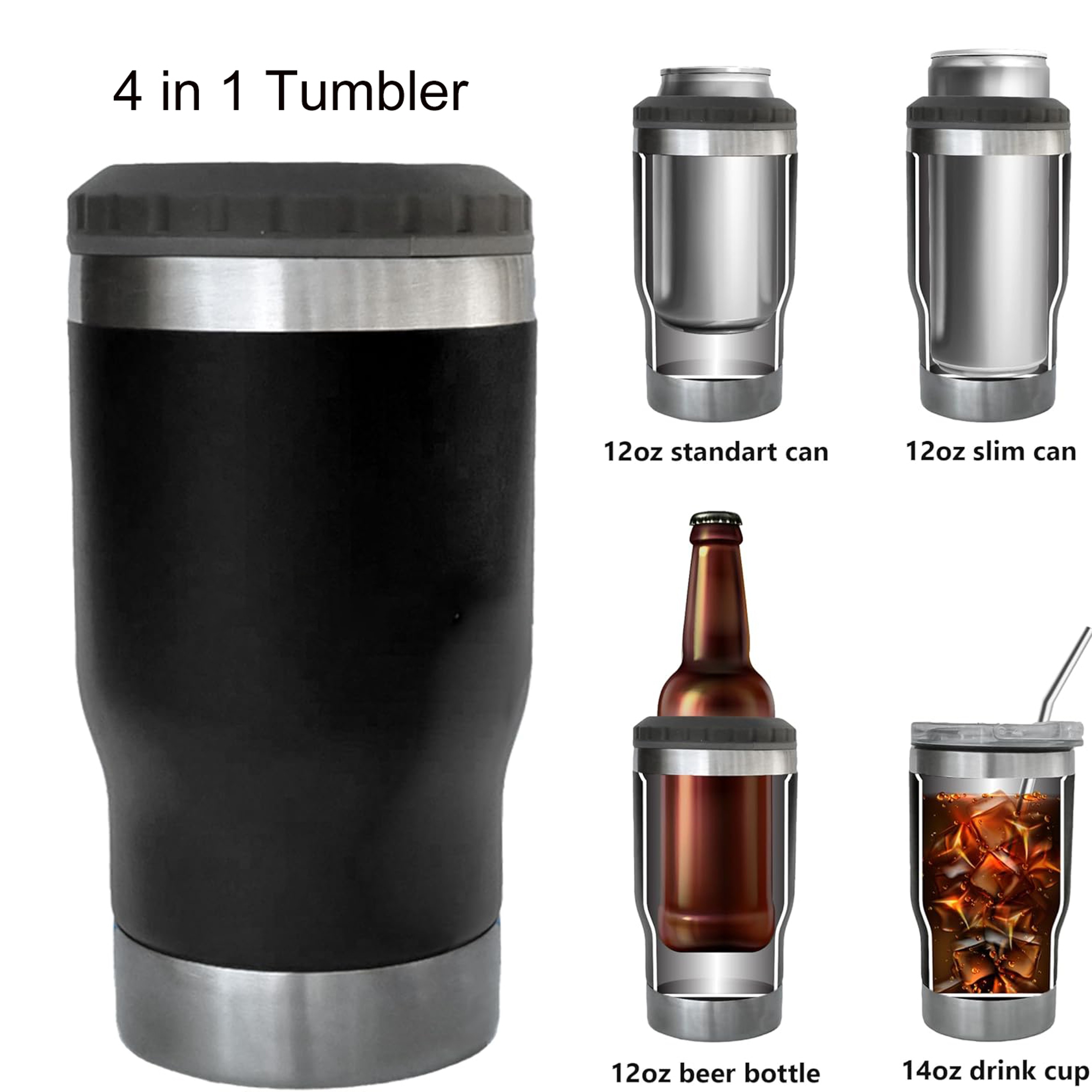 Arctic Sip Insulated Can Cooler Tumbler With Bottle Opener For Cans  Bottles 2