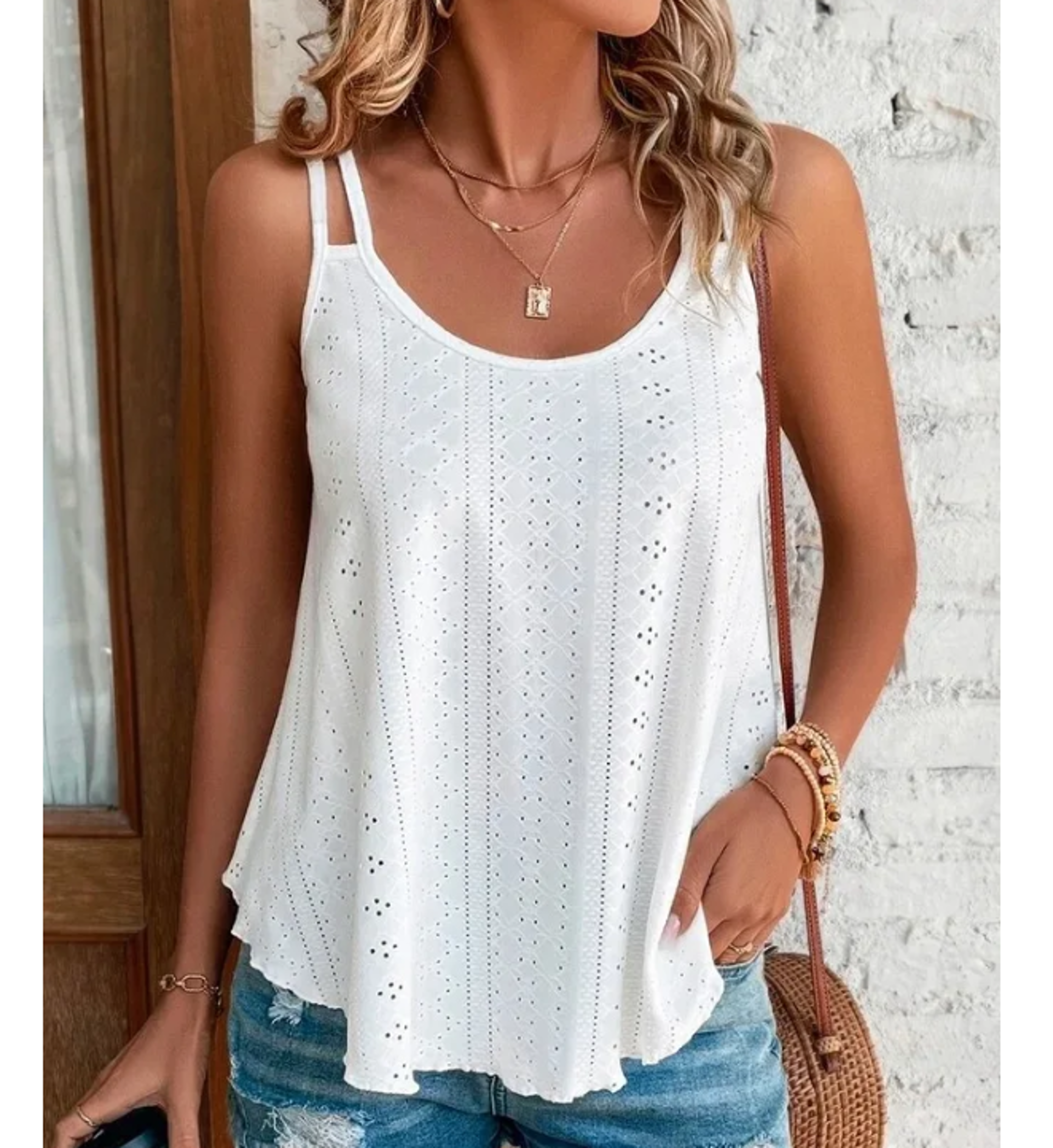 Boho Breeze Hollow Out Tank Top For Women Lightweight Summer Beach Blouse 3