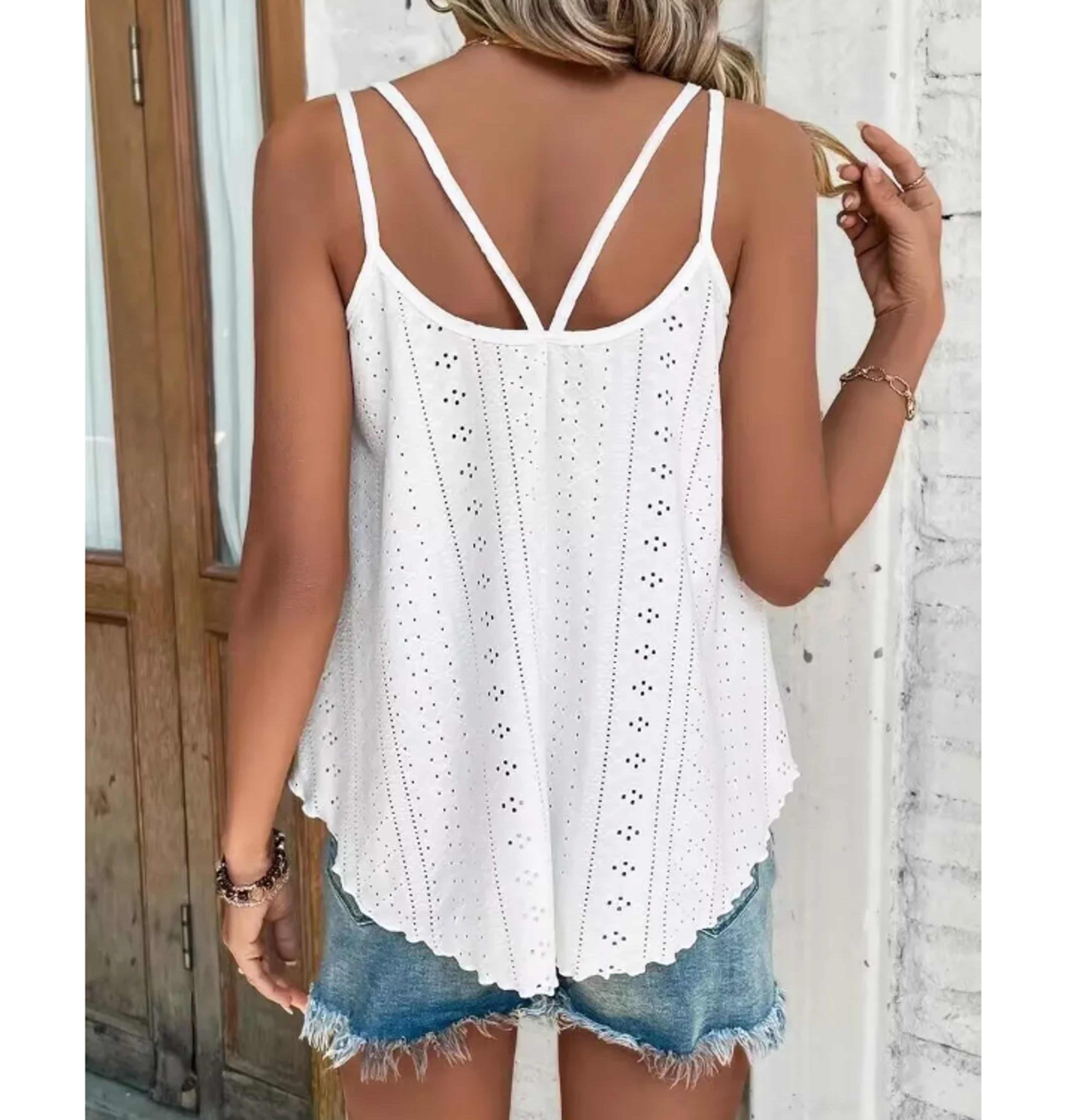 Boho Breeze Hollow Out Tank Top For Women Lightweight Summer Beach Blouse 4