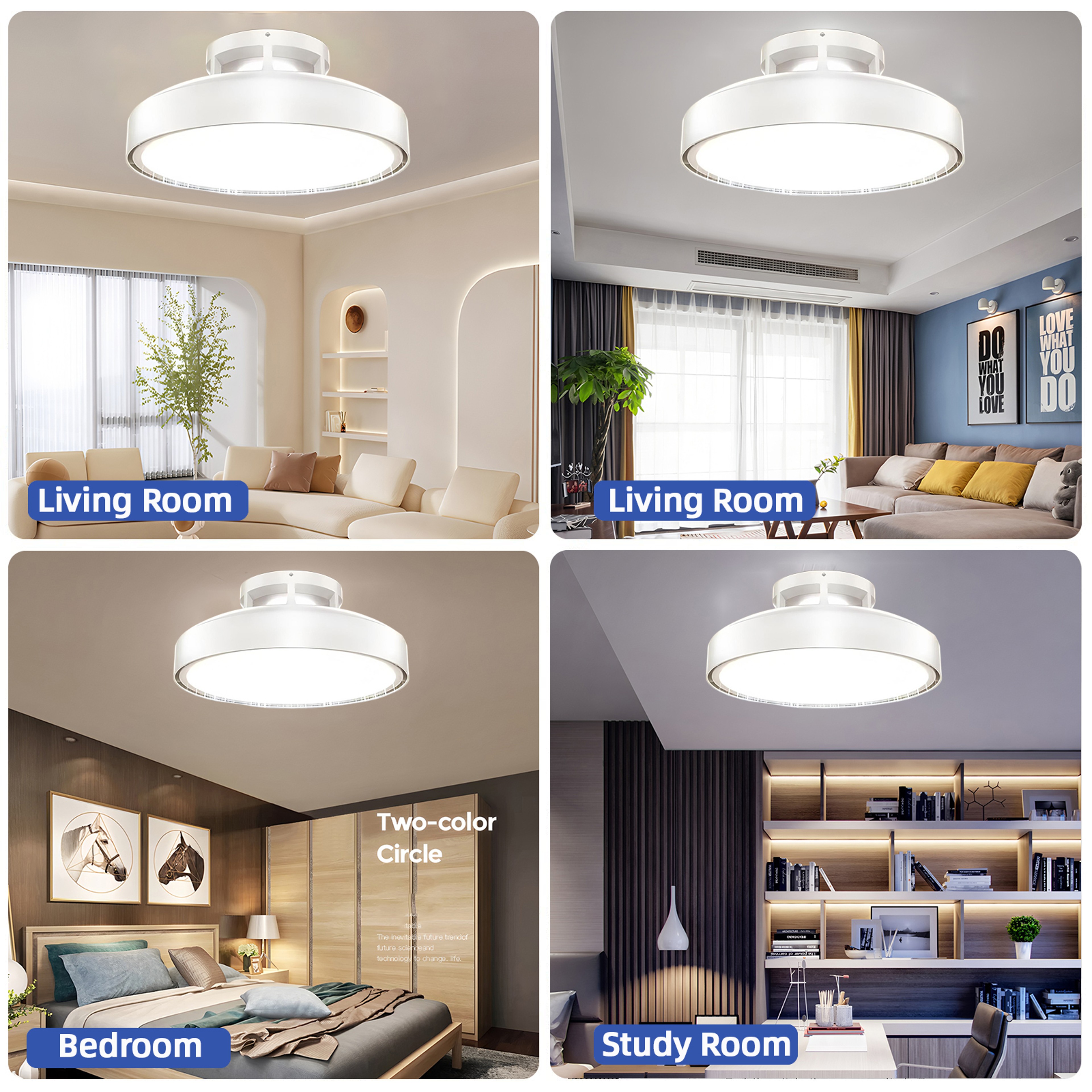 Bladeless Ceiling Fan Light With Remote Control And Dimmable LED Night Light 5